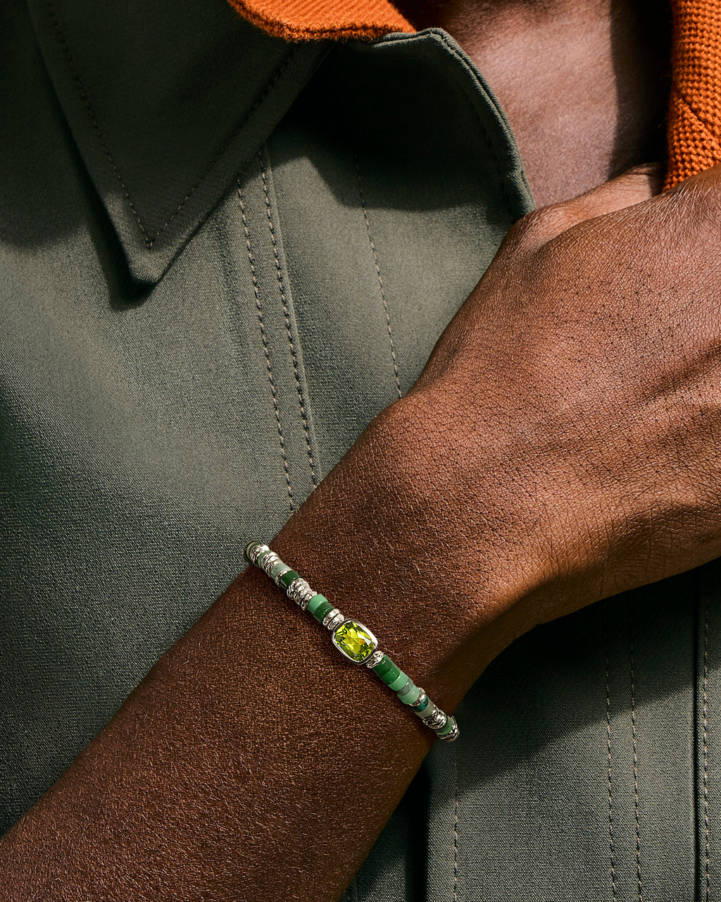 Peridot Heishi Gem Bracelet