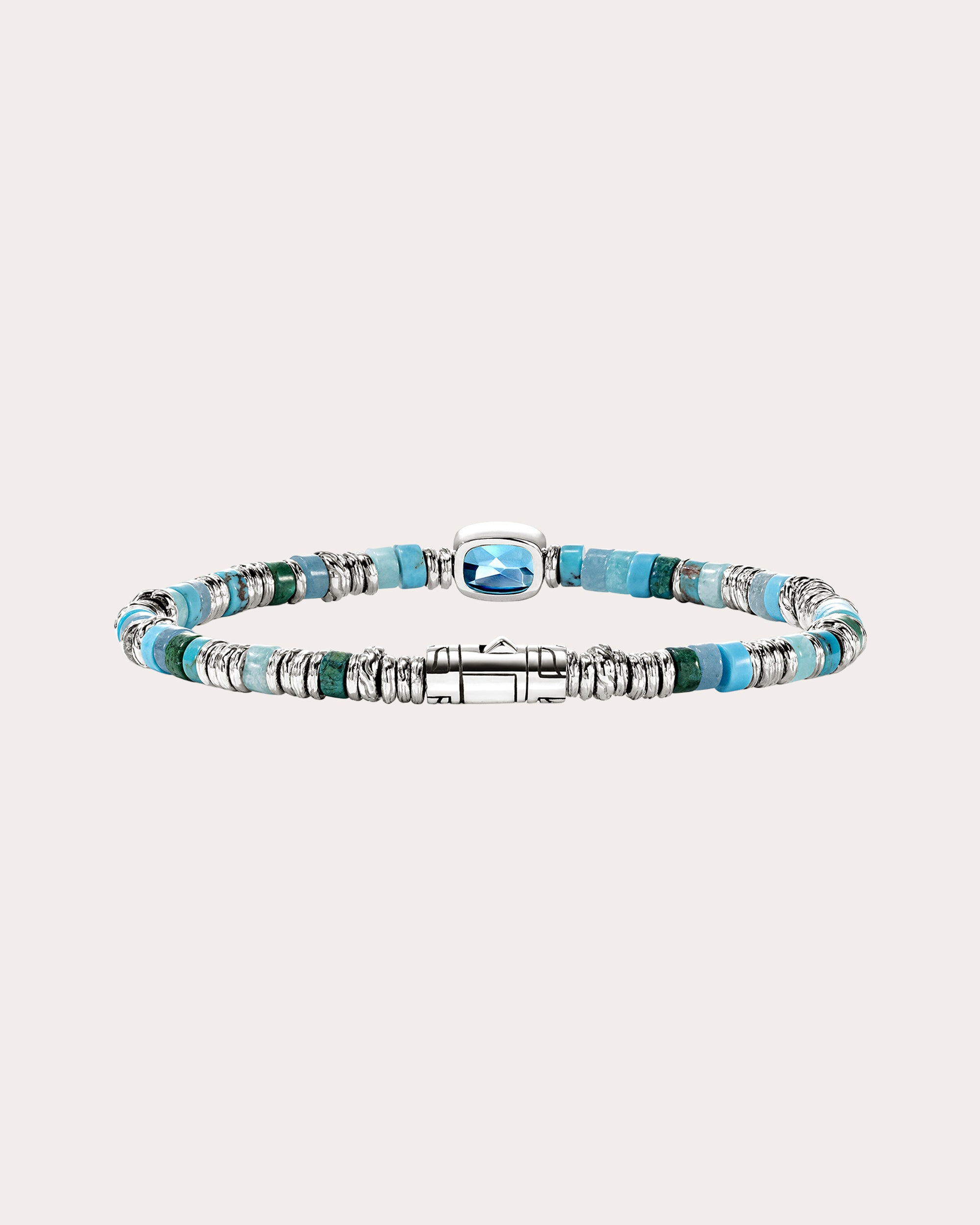 Swiss Blue Topaz Heishi Gem Bracelet