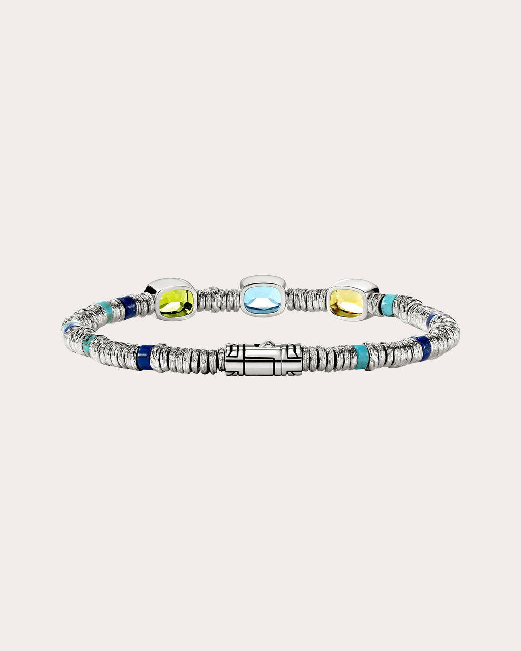 Peridot & Blue Topaz Heishi Gem Bracelet
