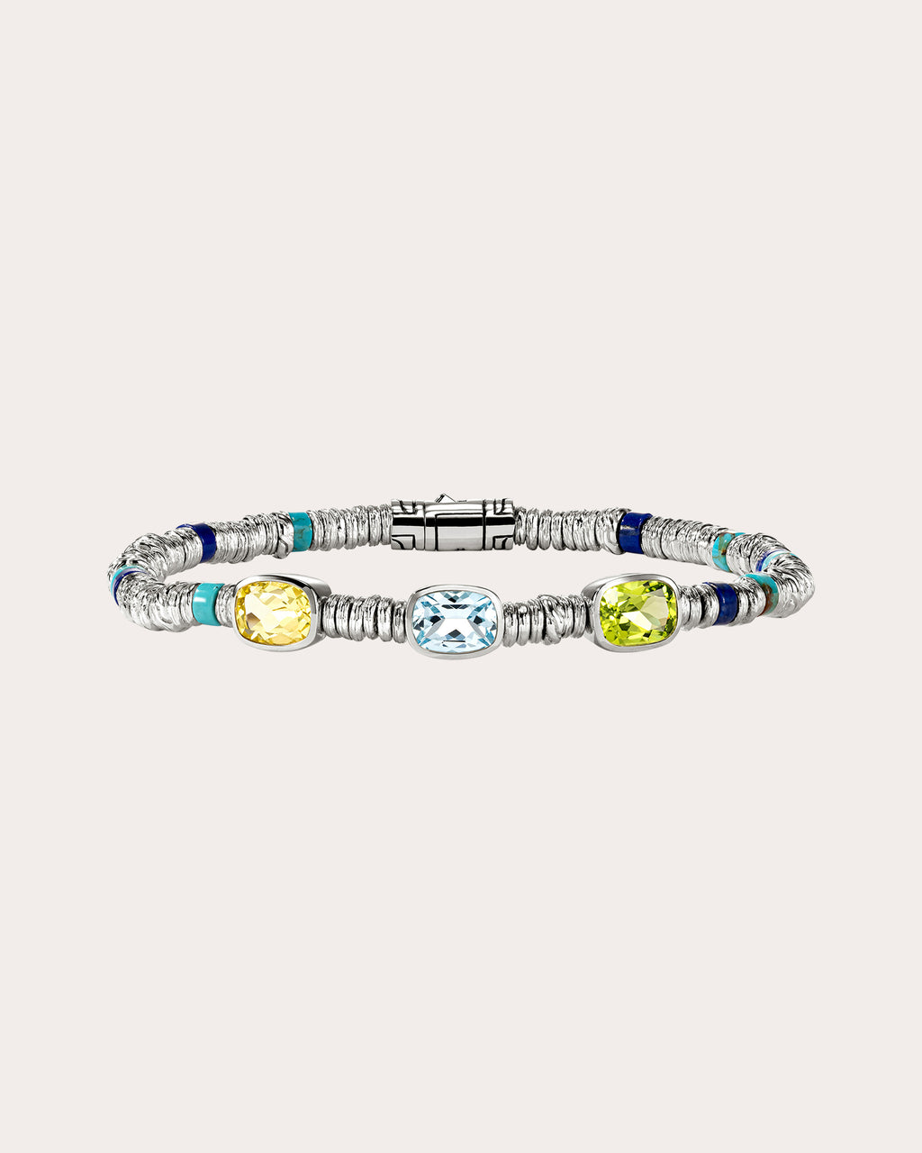 Peridot & Blue Topaz Heishi Gem Bracelet