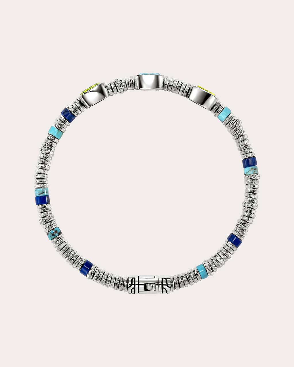 Peridot & Blue Topaz Heishi Gem Bracelet