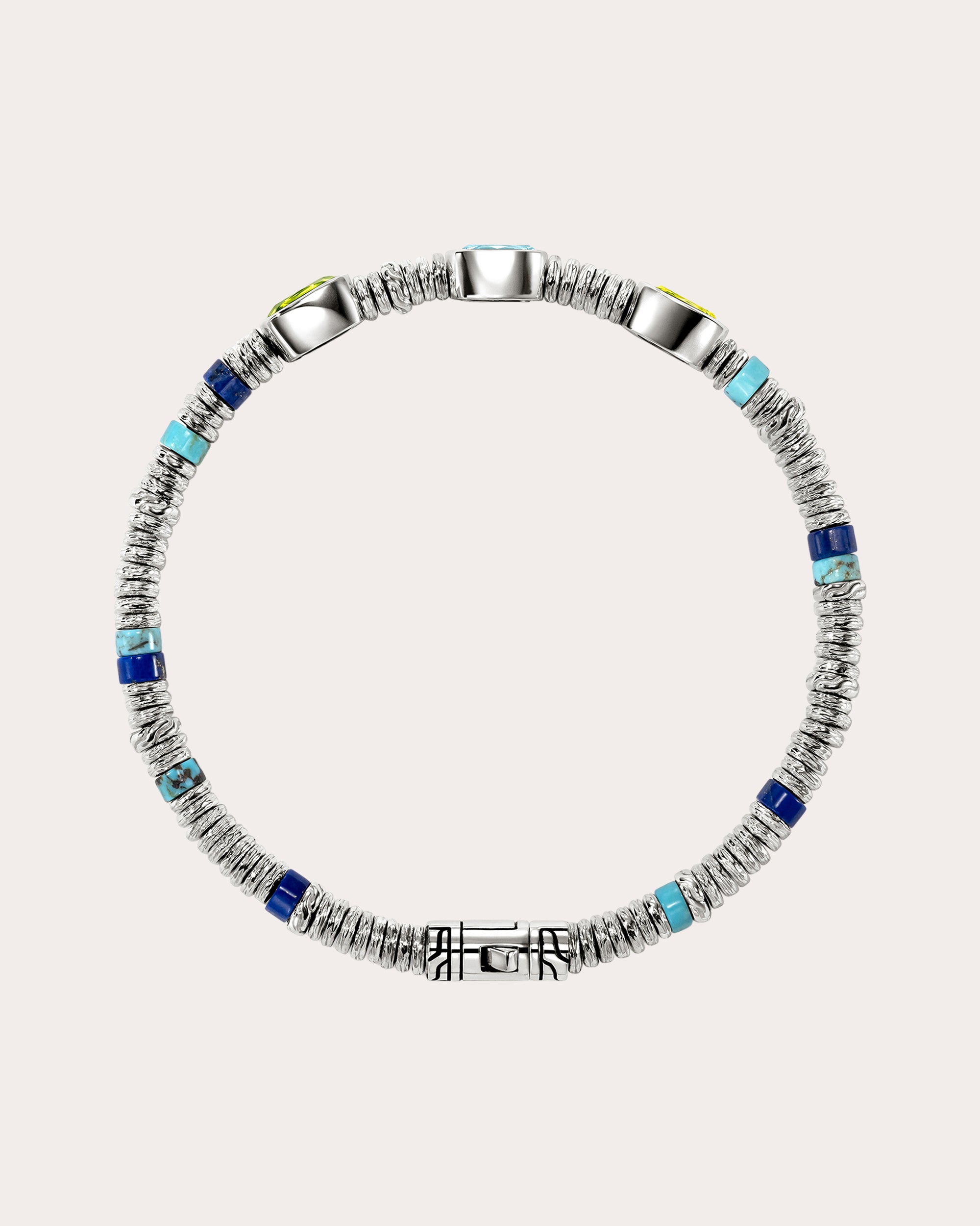 Peridot & Blue Topaz Heishi Gem Bracelet