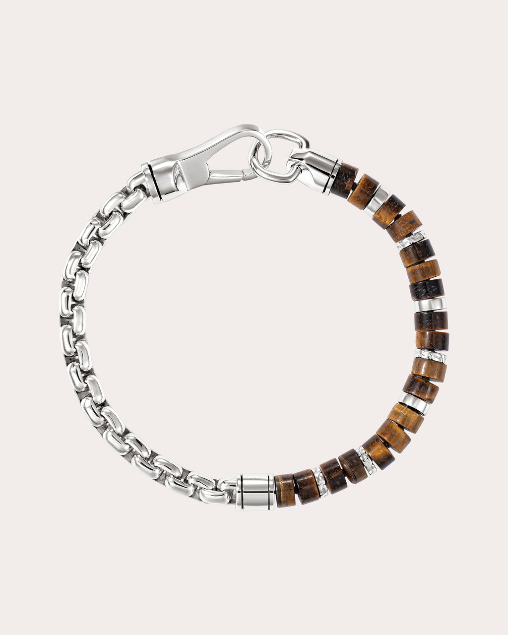 Tiger's Eye Heishi Chain Bracelet