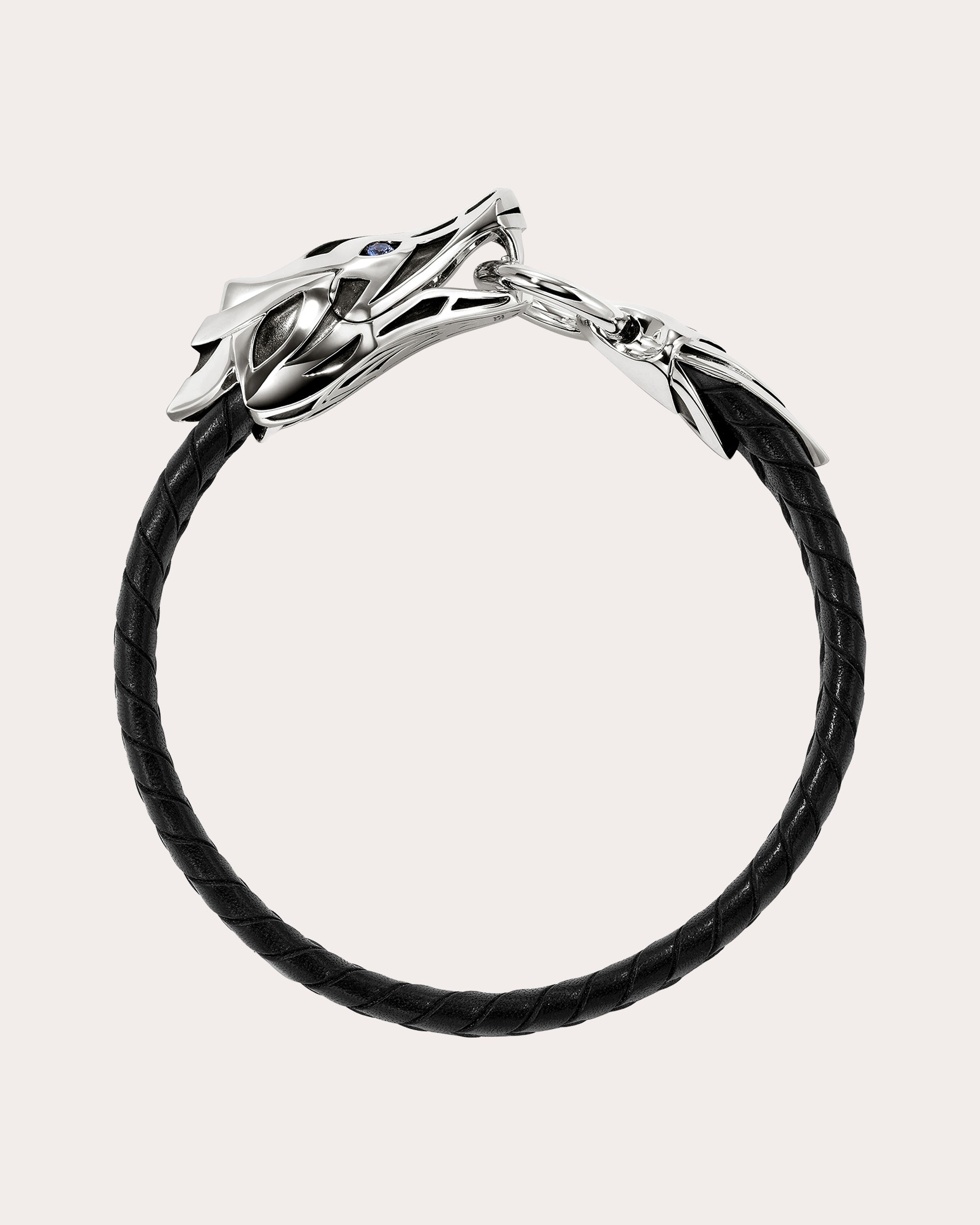 Blue Sapphire Naga Leather Bracelet
