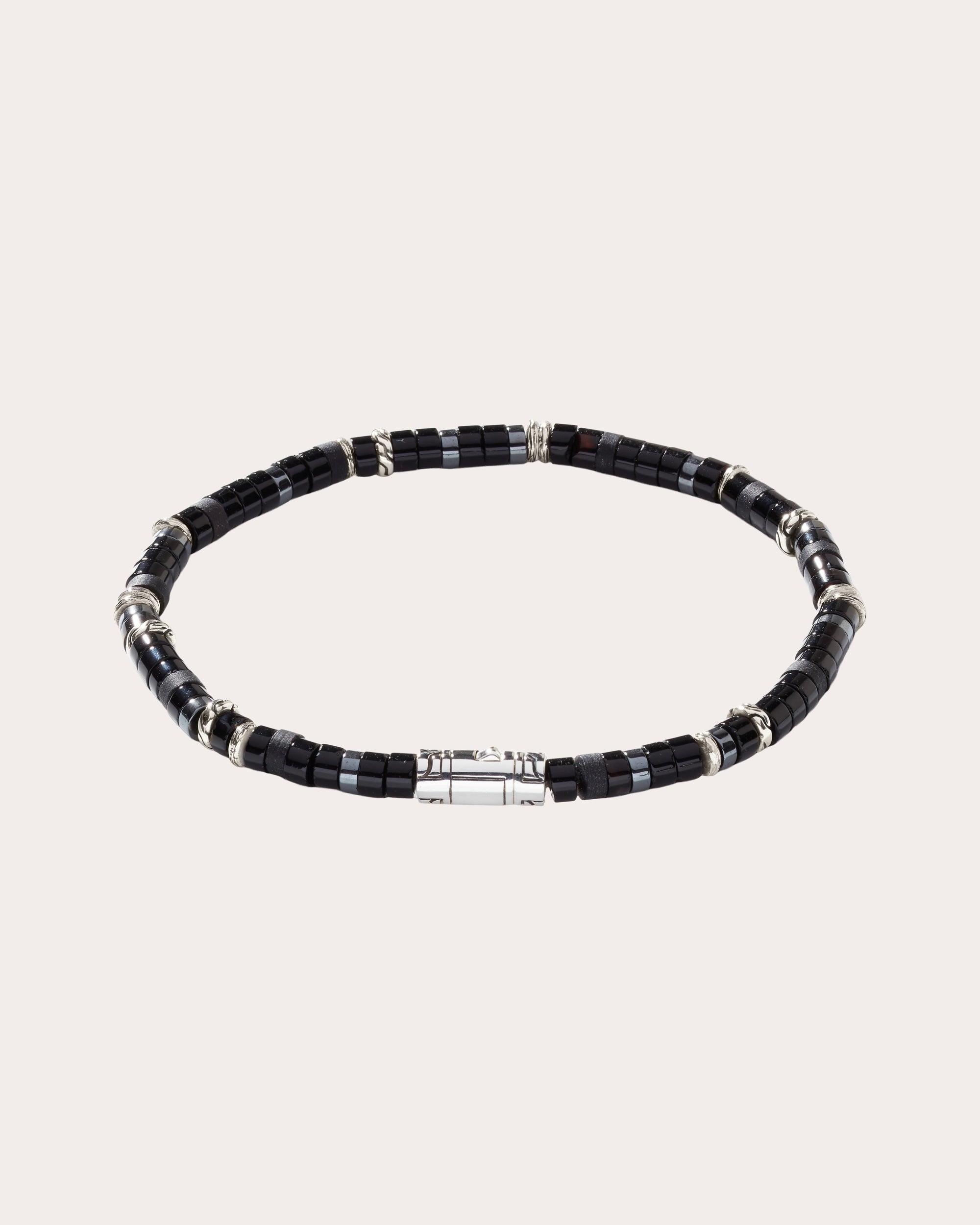 Black Onyx & Hematite Heishi Bracelet