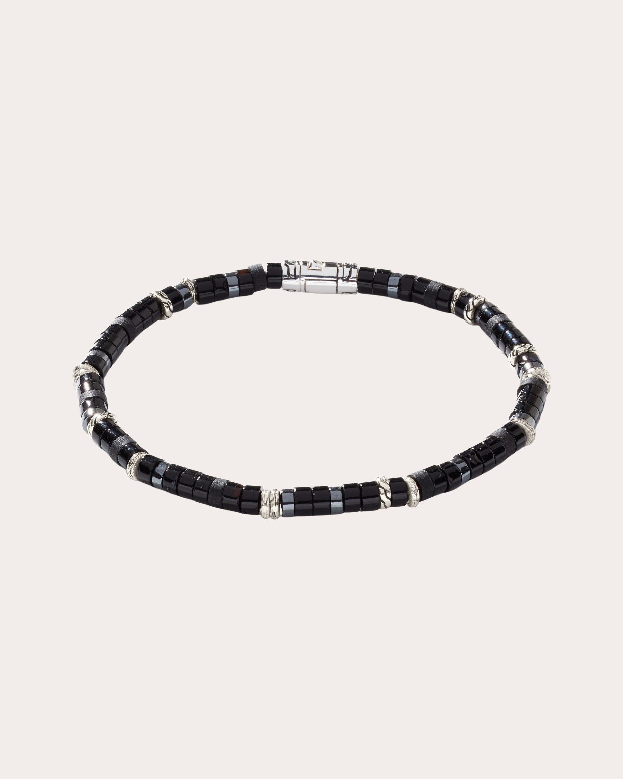 Black Onyx & Hematite Heishi Bracelet
