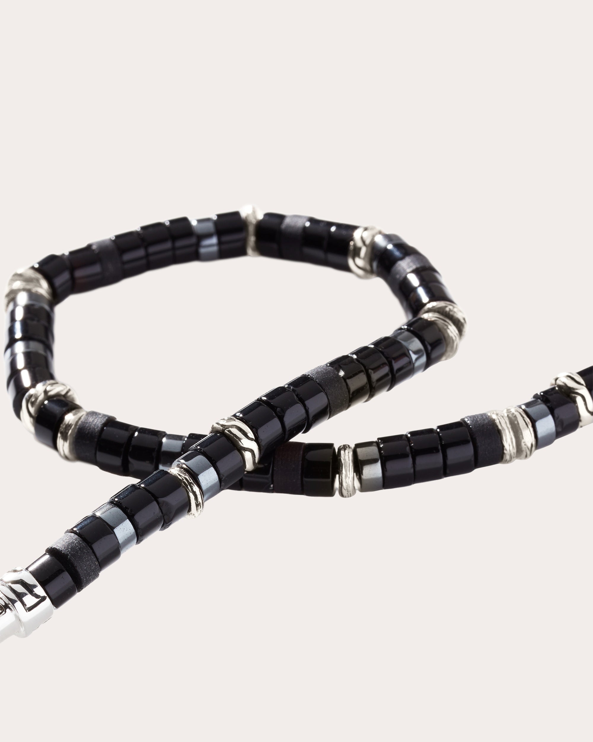 Black Onyx & Hematite Heishi Bracelet