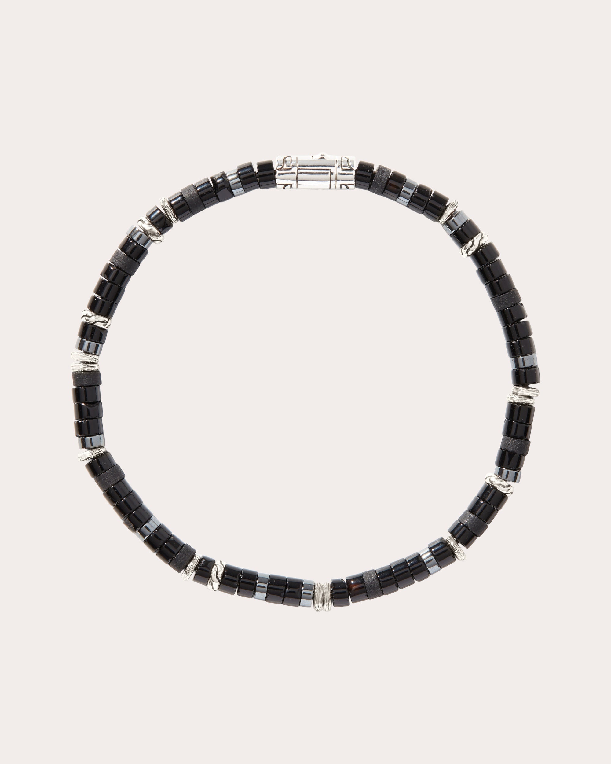 Black Onyx & Hematite Heishi Bracelet