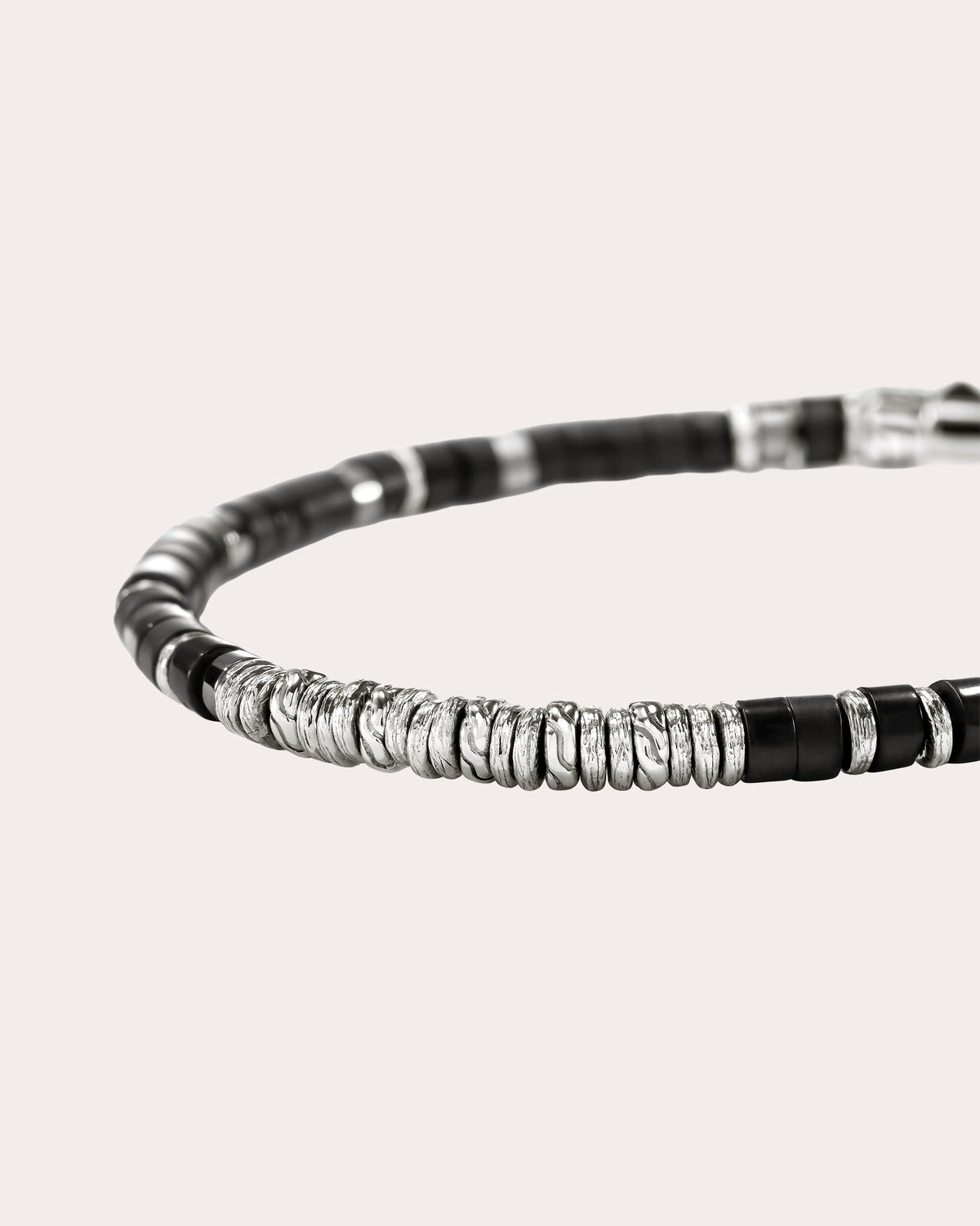 Black Onyx Heishi Beaded Bracelet