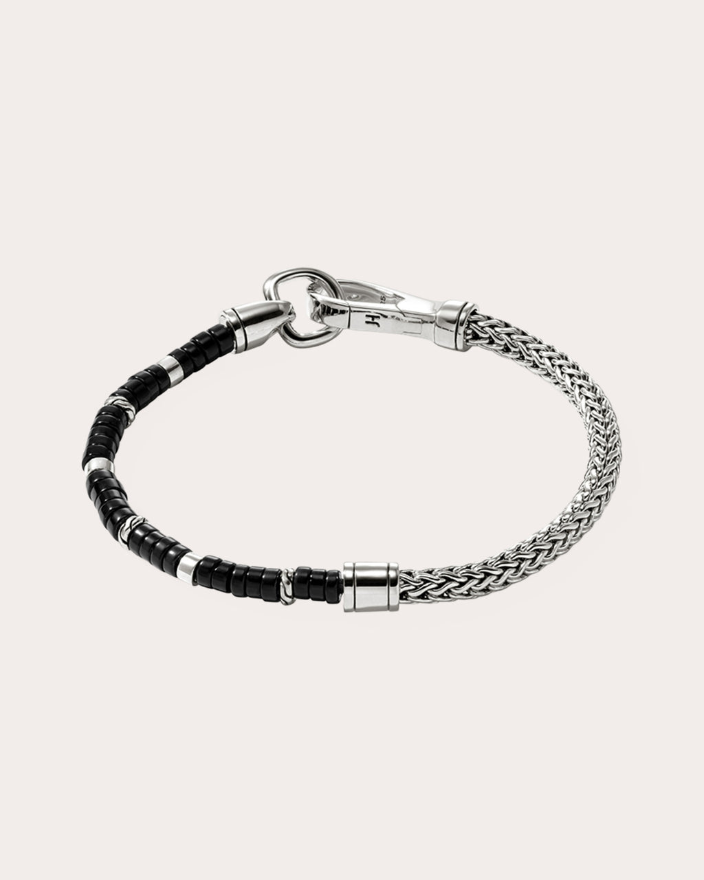 Black Onyx Heishi Chain Bracelet