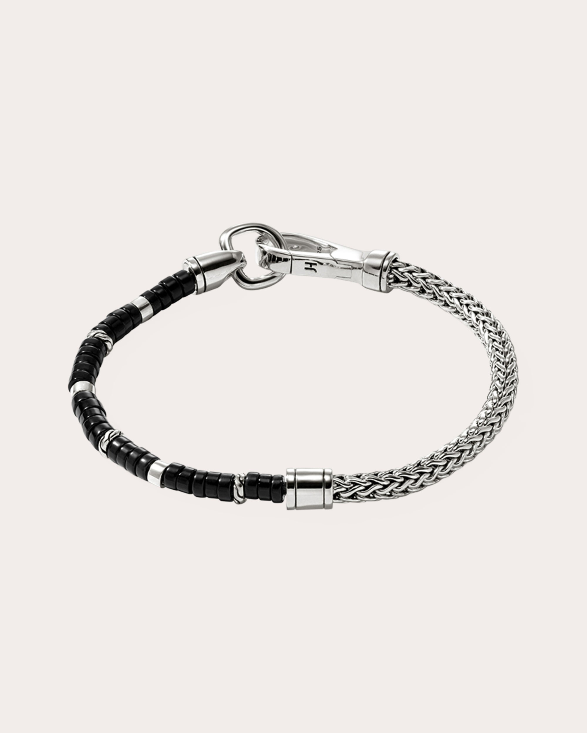 Black Onyx Heishi Chain Bracelet