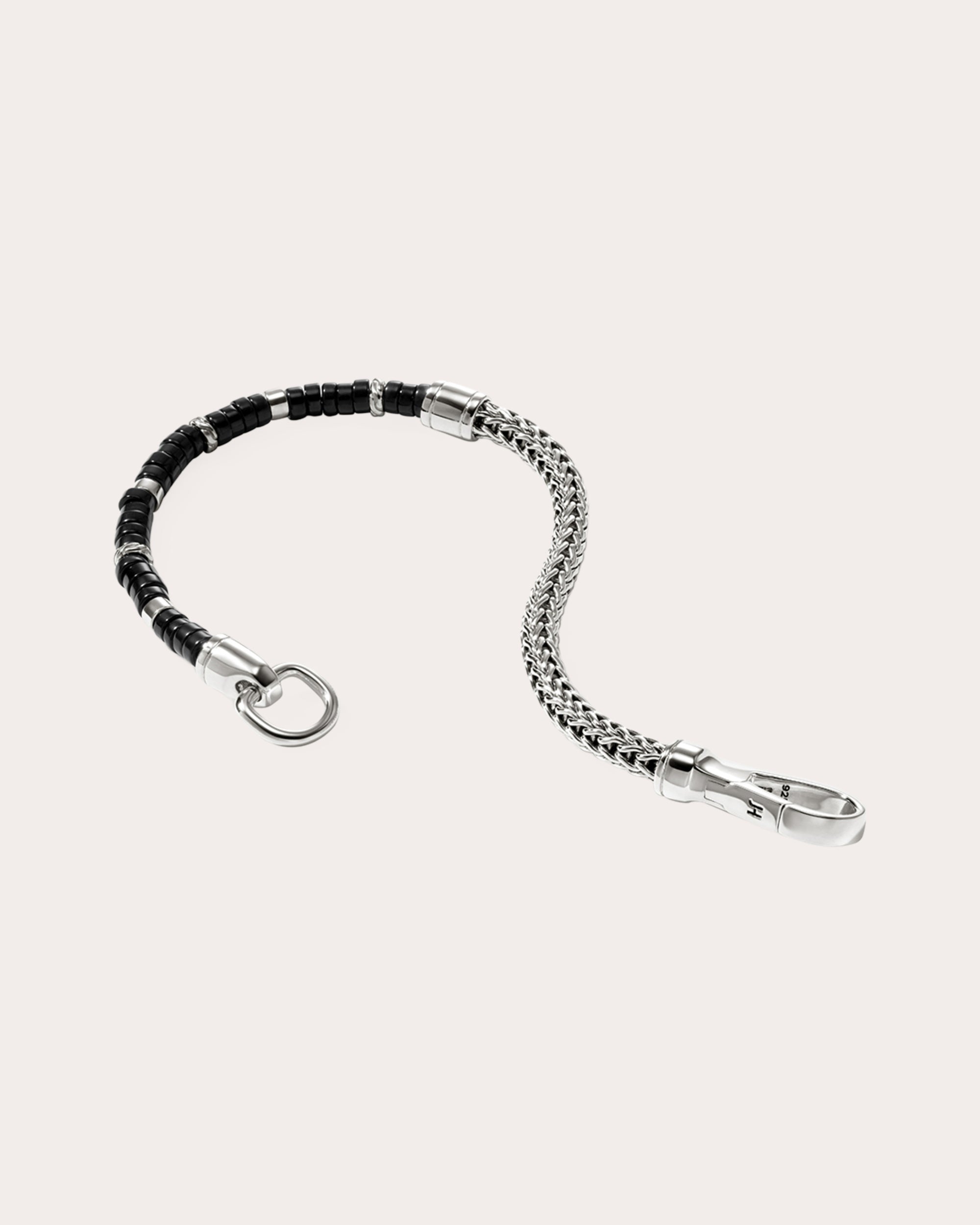 Black Onyx Heishi Chain Bracelet