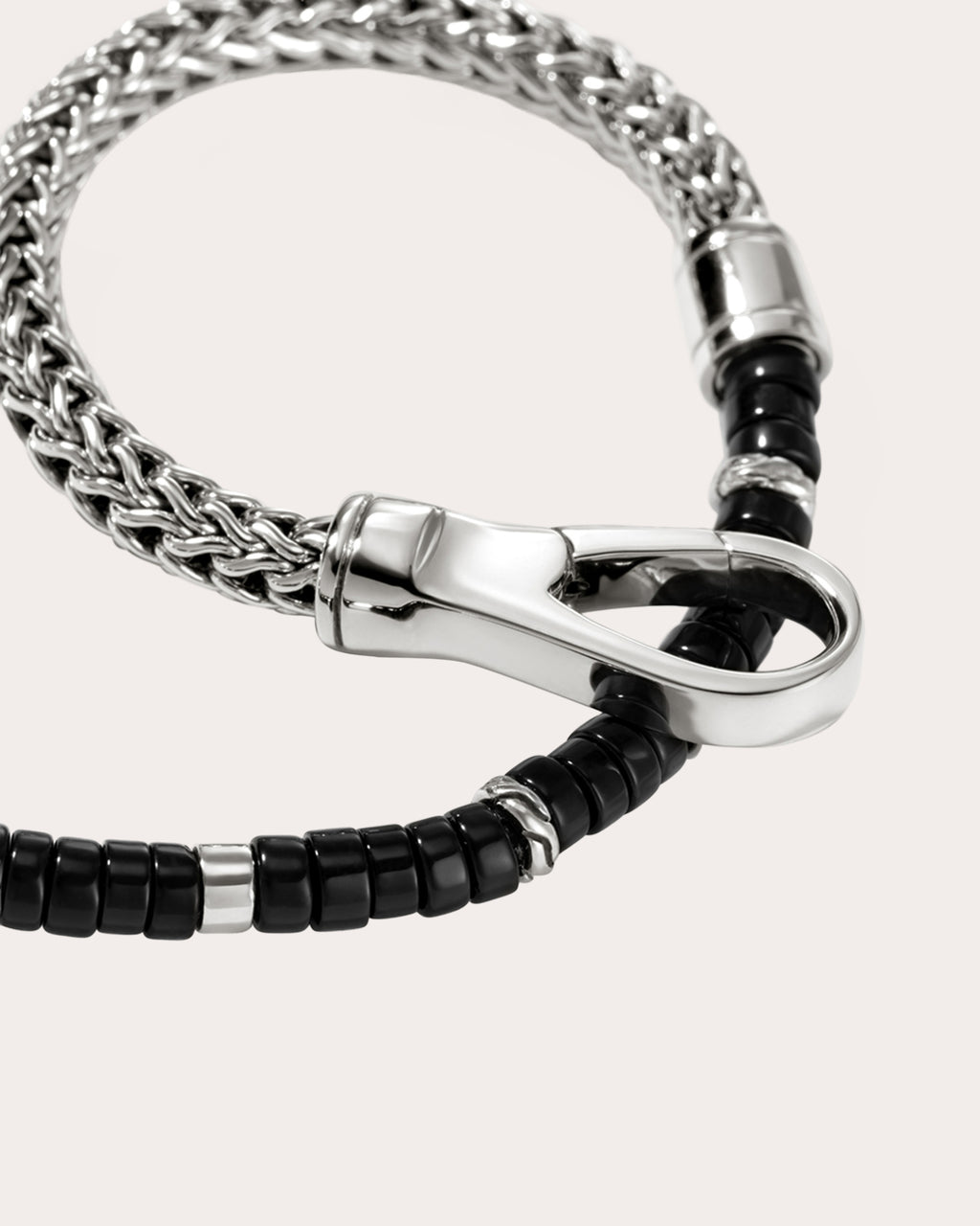 Black Onyx Heishi Chain Bracelet