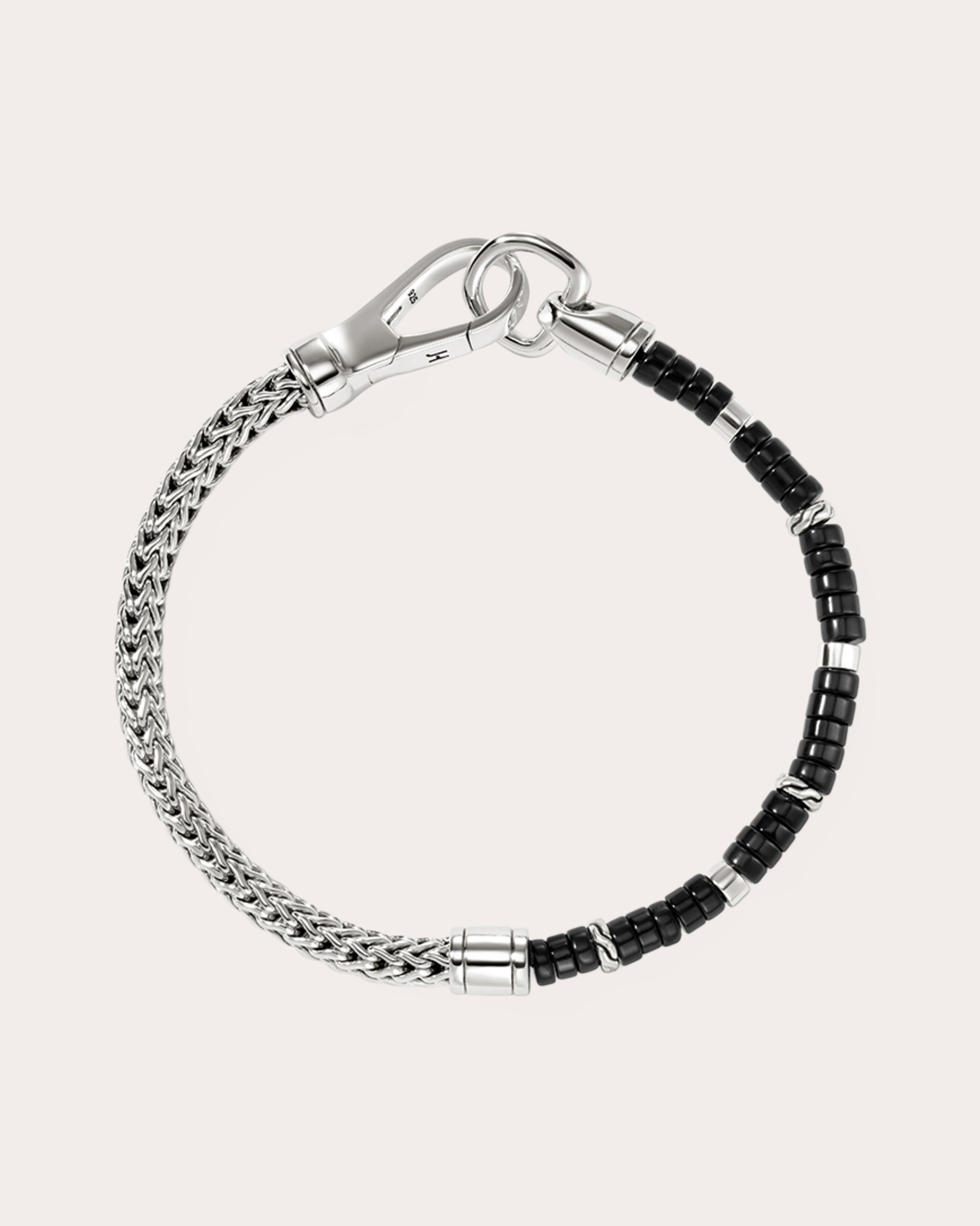 Black Onyx Heishi Chain Bracelet