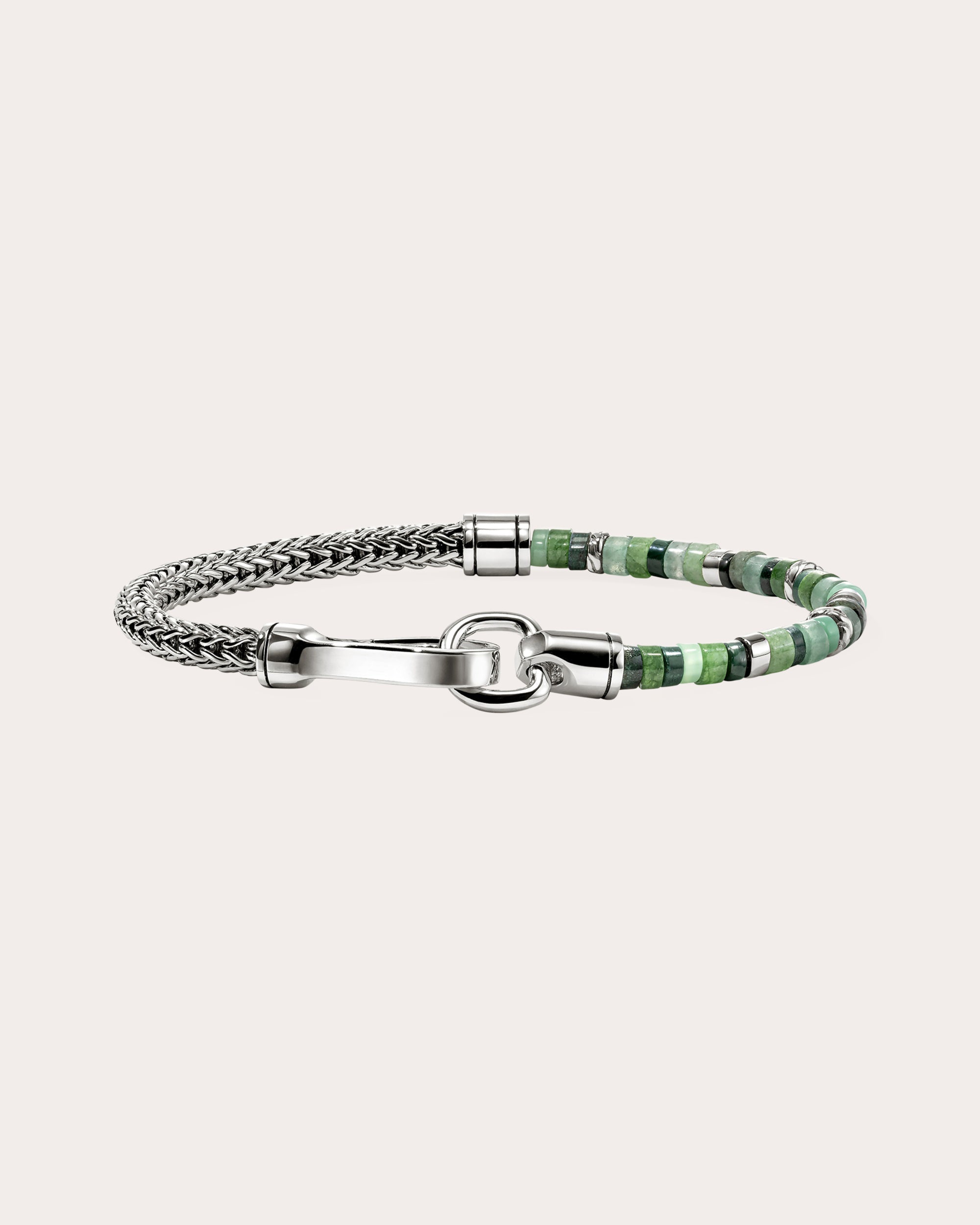 Emerald & Malachite Heishi Chain Bracelet