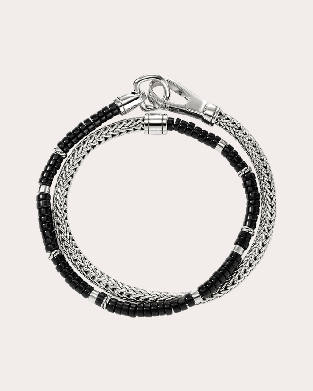Black Onyx Heishi Chain Wrap Bracelet