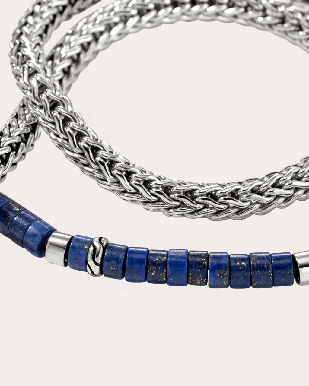 Lapis Lazuli Heishi Chain Wrap Bracelet