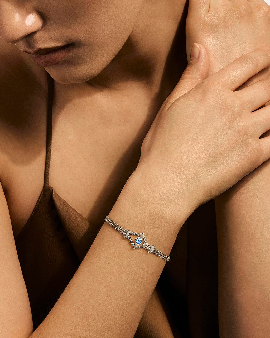 Swiss Blue Topaz Icon Bracelet