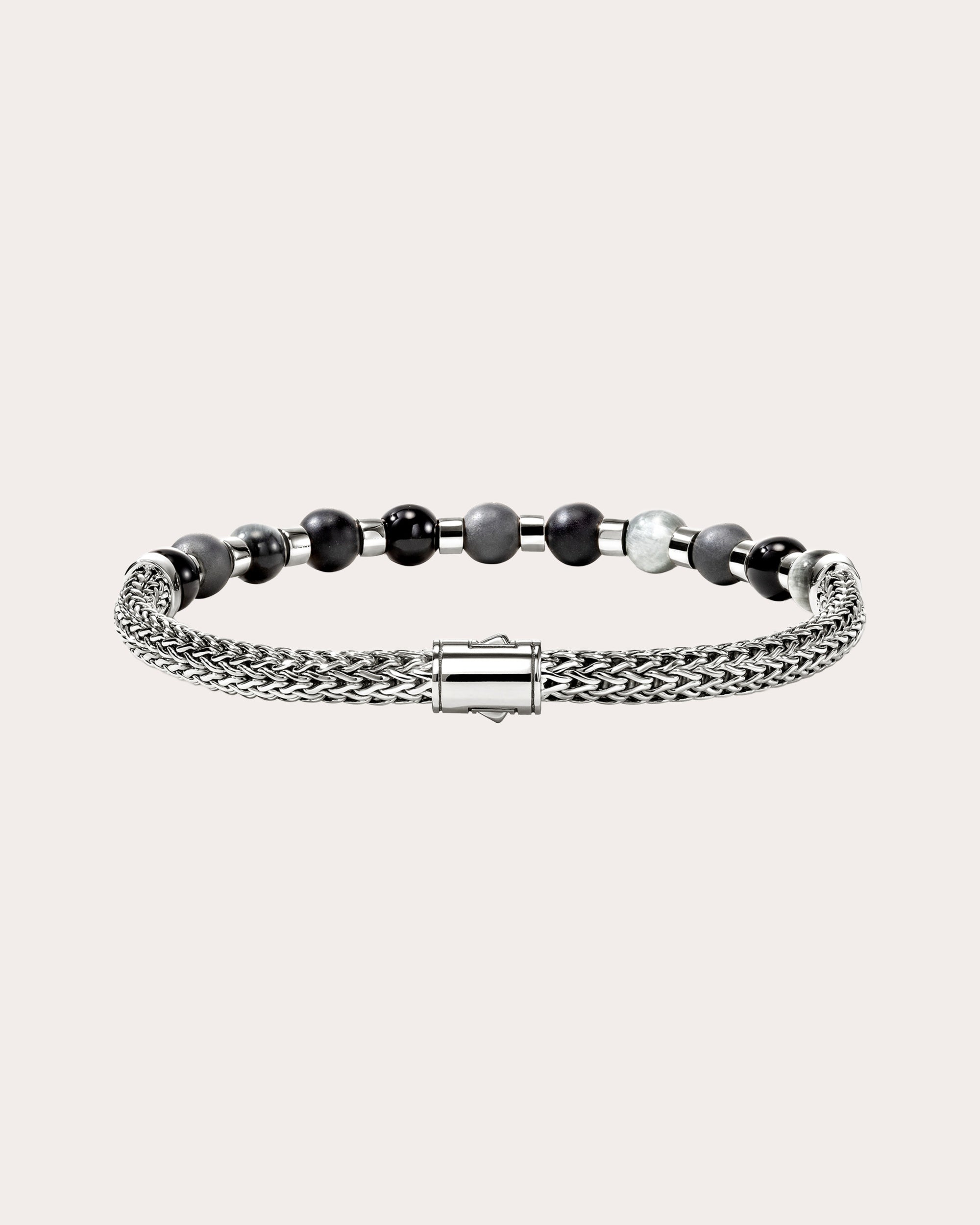 Black Onyx & Hematite Beaded Bracelet