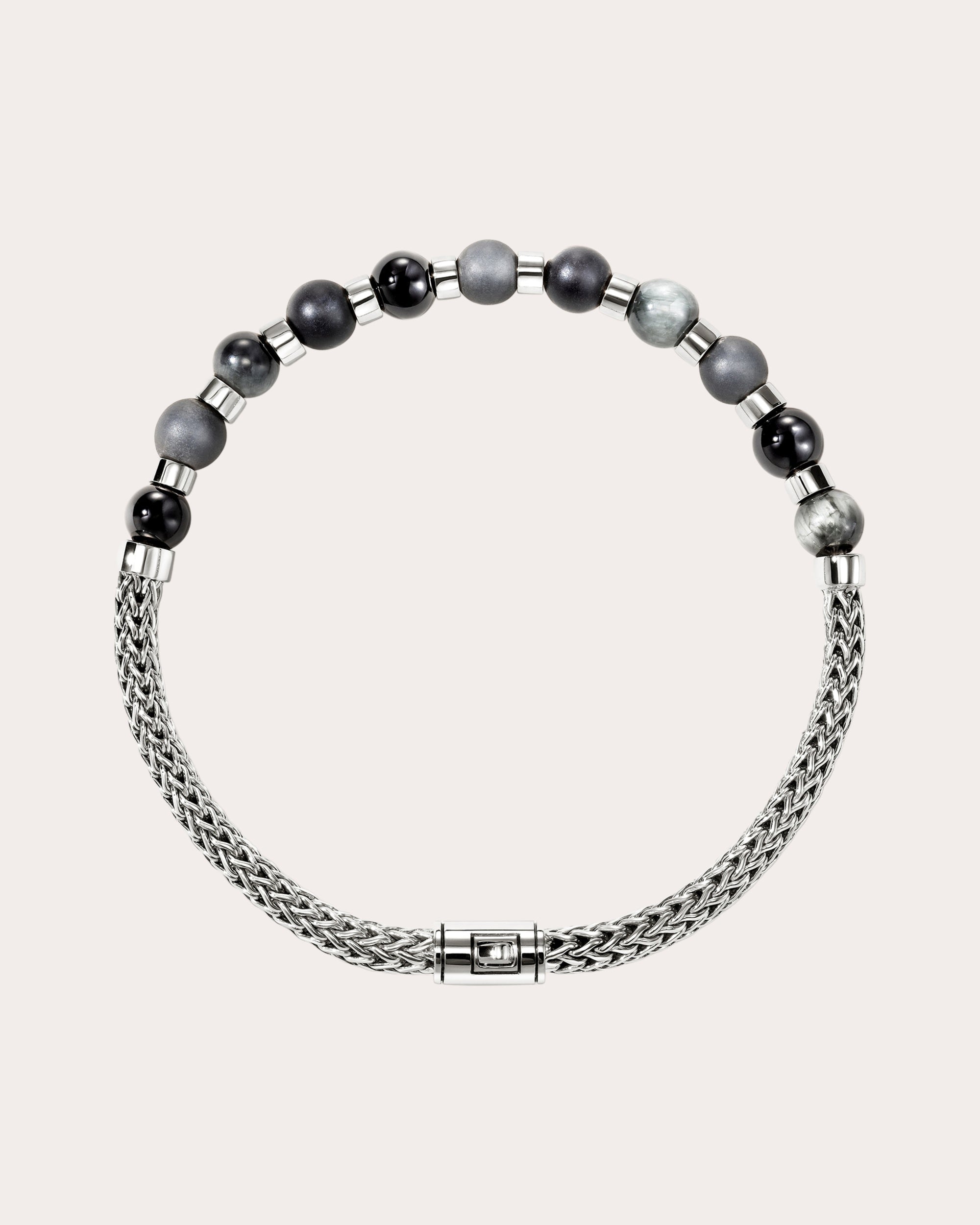 Black Onyx & Hematite Beaded Bracelet
