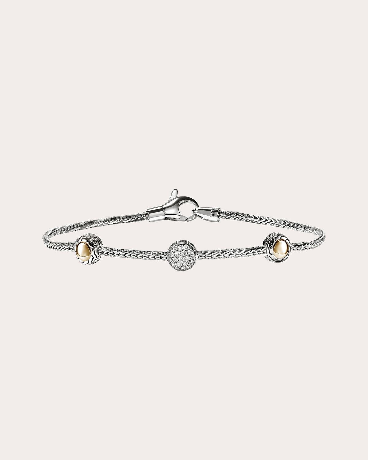 Diamond & Two-Tone JH Essential Station Bracelet