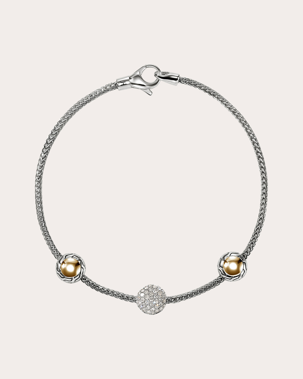 Diamond & Two-Tone JH Essential Station Bracelet