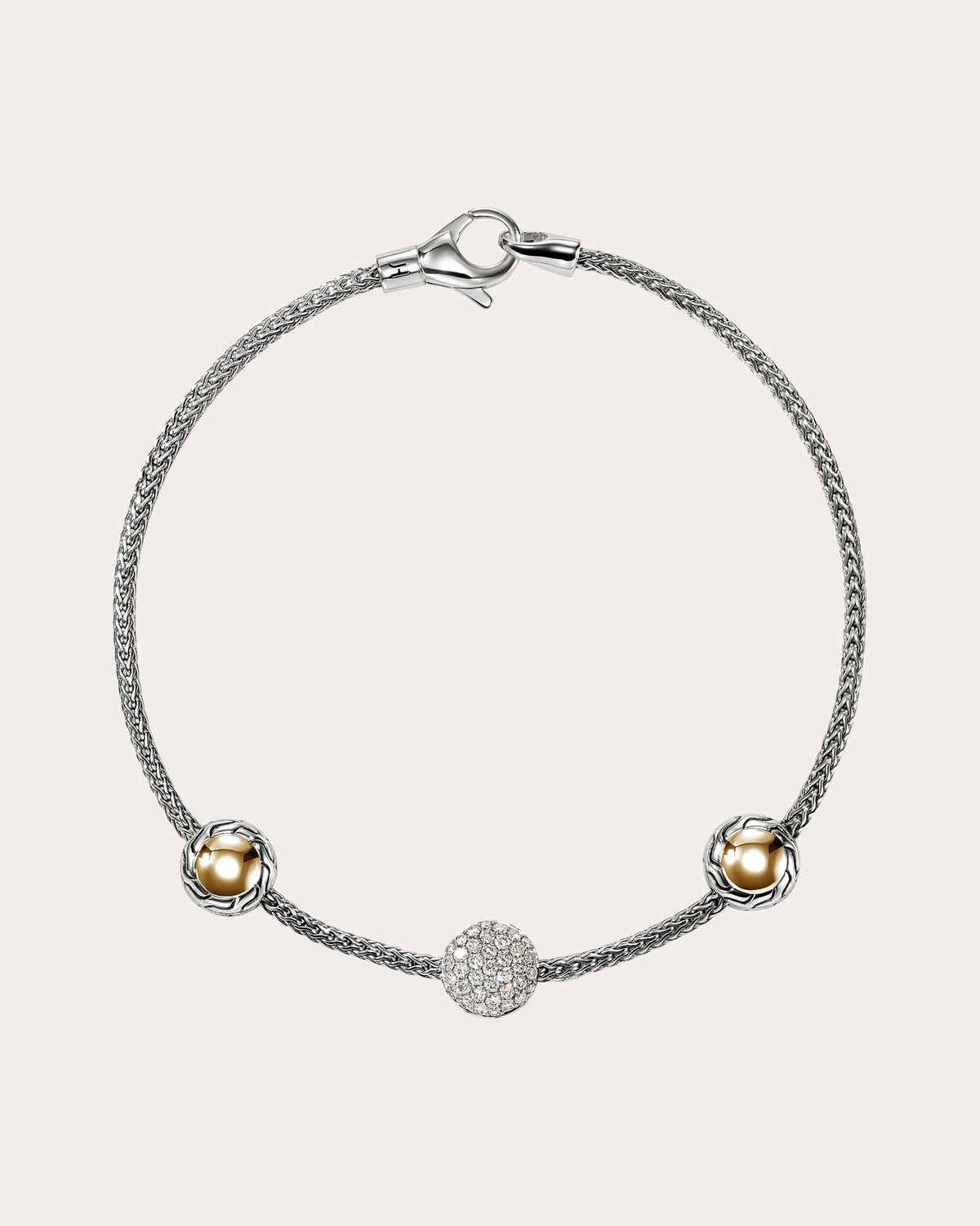 Diamond & Two-Tone JH Essential Station Bracelet