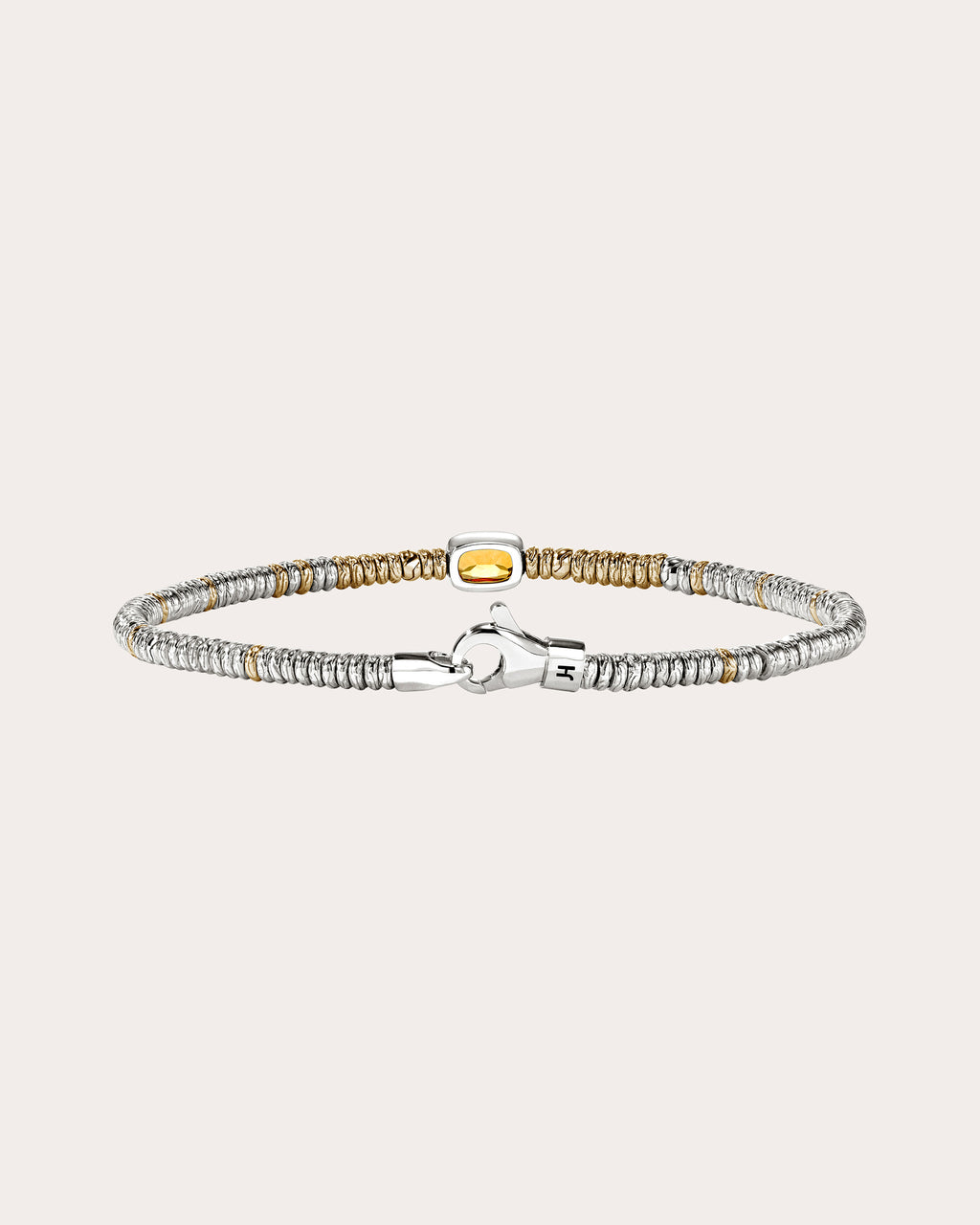 Citrine Two-Tone Heishi Gem Bracelet