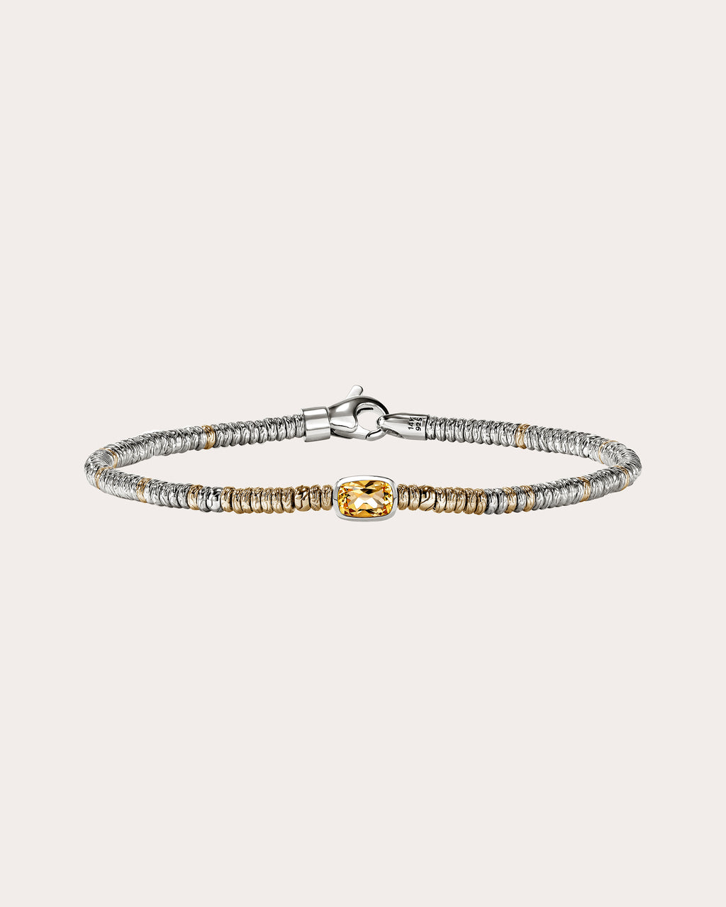 Citrine Two-Tone Heishi Gem Bracelet