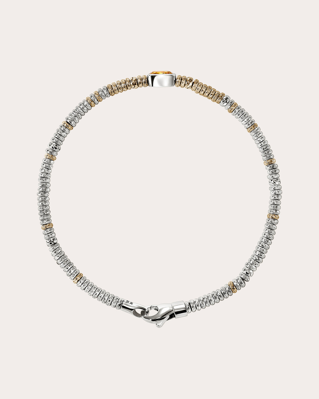 Citrine Two-Tone Heishi Gem Bracelet