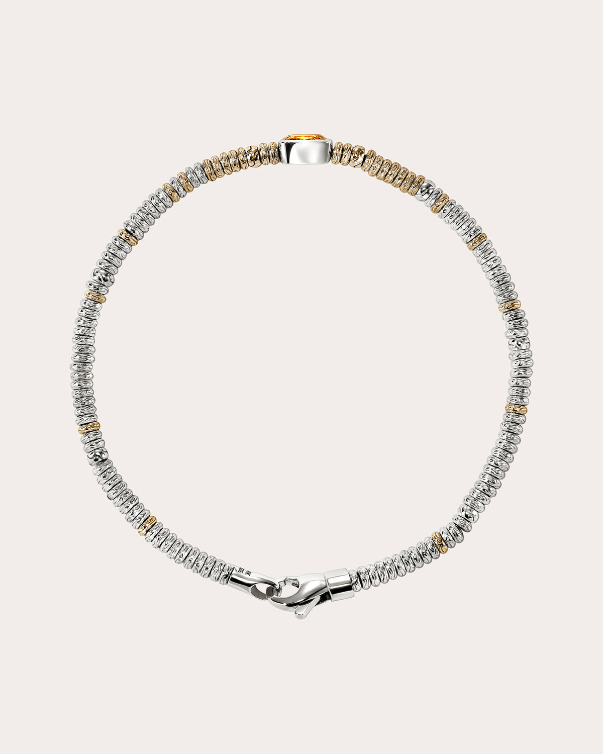 Citrine Two-Tone Heishi Gem Bracelet