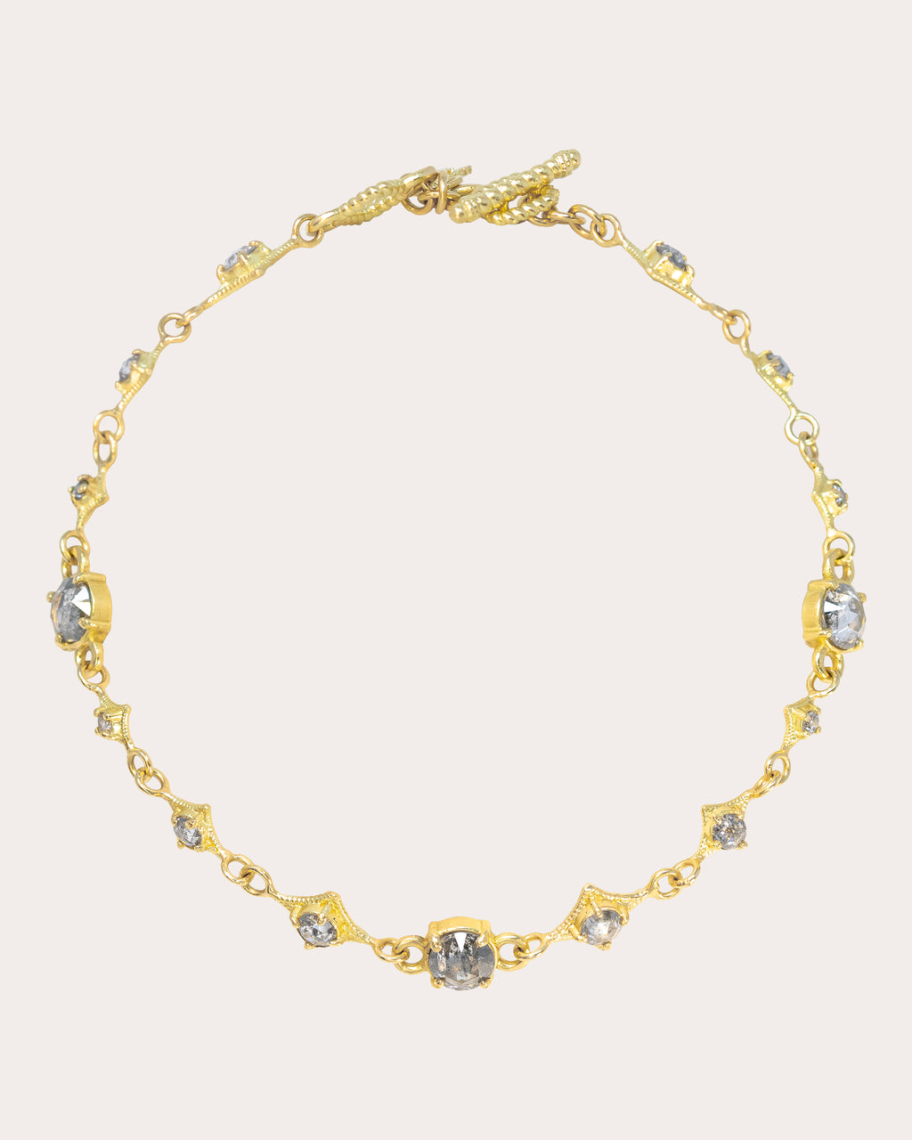 Gray Diamond & 18k Gold Crivelli Bracelet