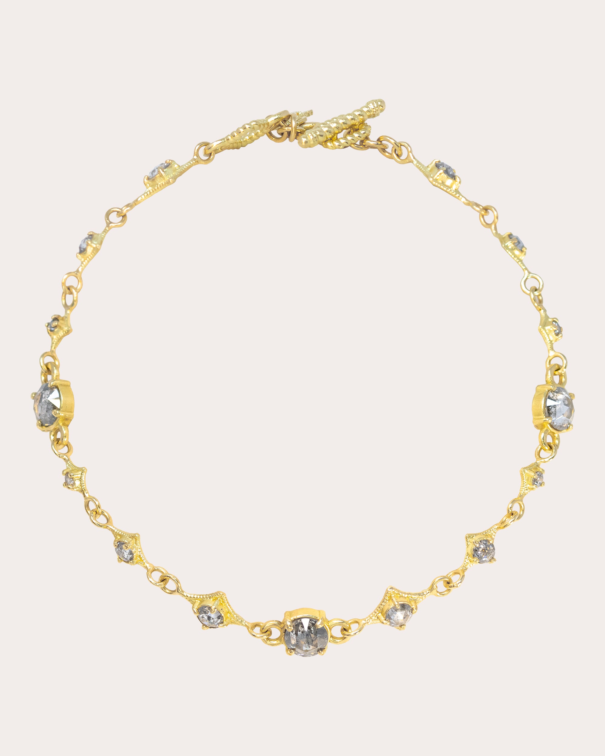 Gray Diamond & 18k Gold Crivelli Bracelet