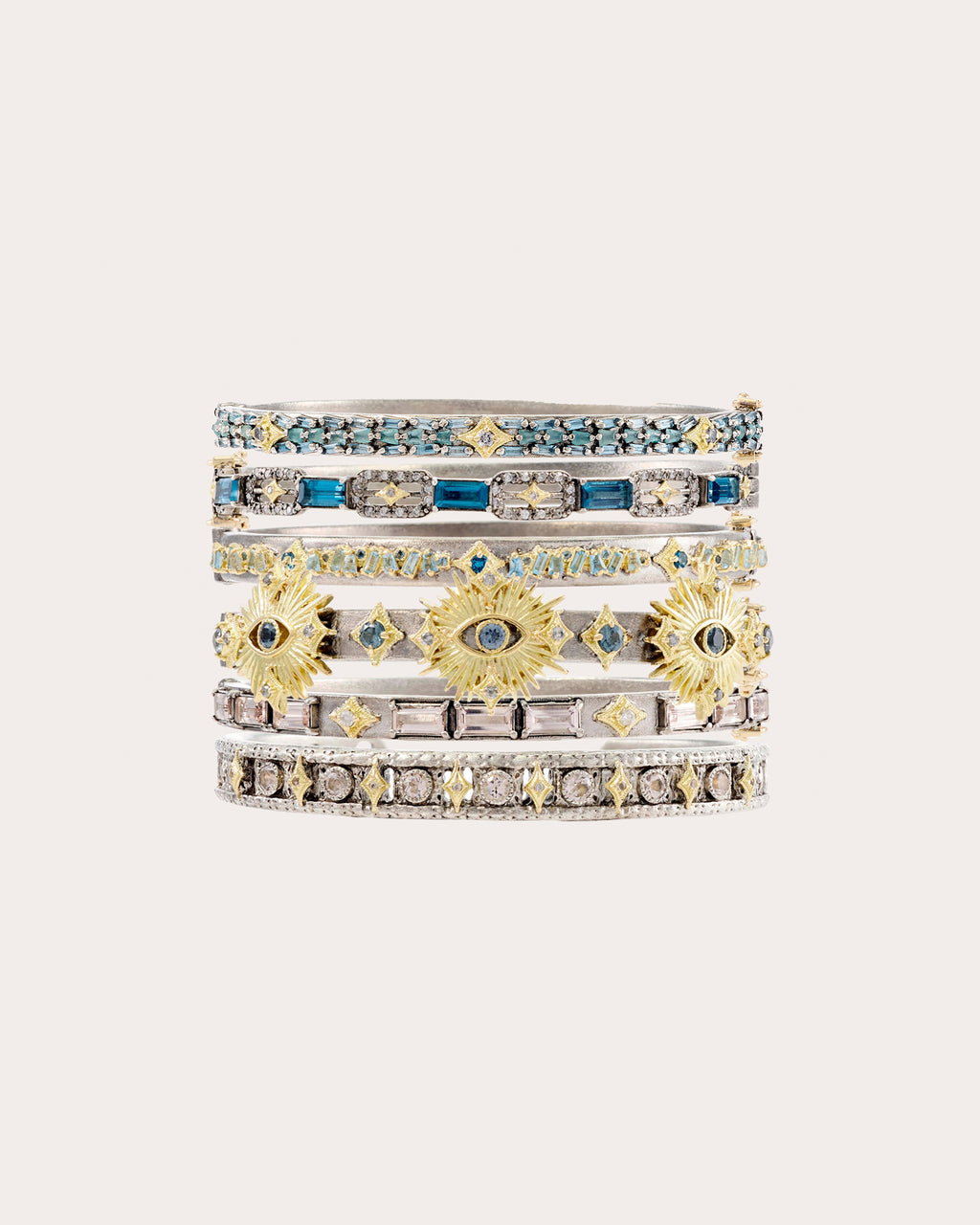 Diamond & Morganite Two-Tone Baguette Bracelet