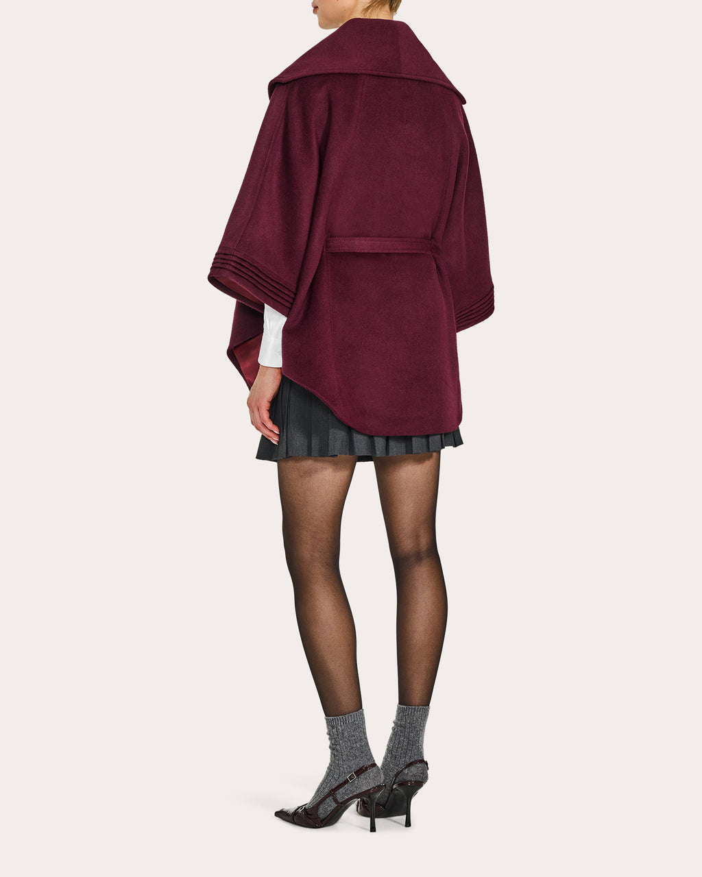 Baby Alpaca Cape with Shawl Collar and Belt