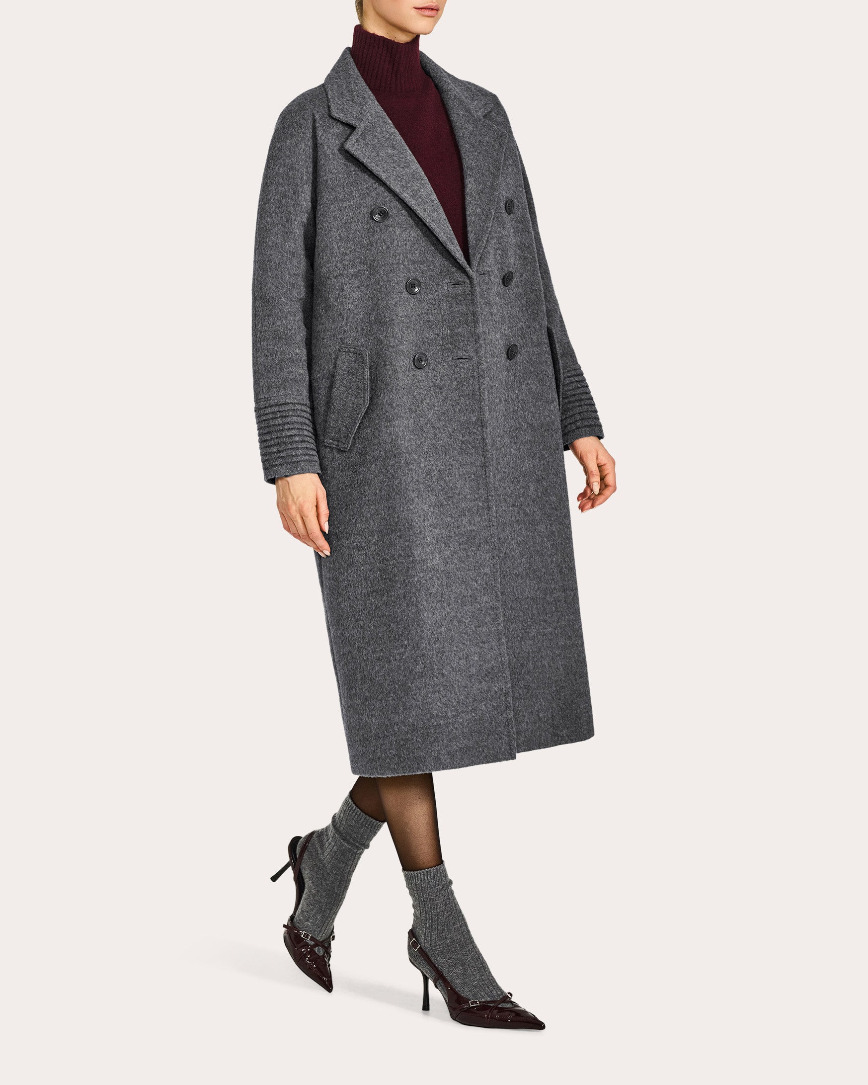 Alpaca Wool Long Double-Breasted Coat