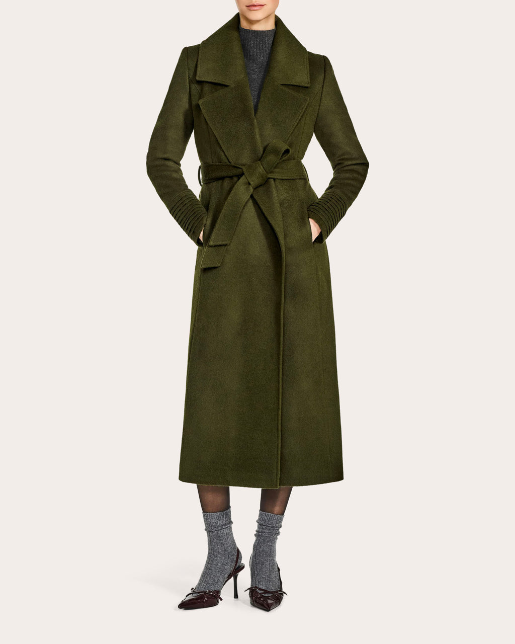 Alpaca Wool Oversized Notch Collar Long Wrap Coat