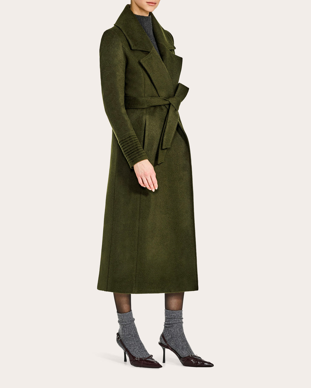 Alpaca Wool Oversized Notch Collar Long Wrap Coat