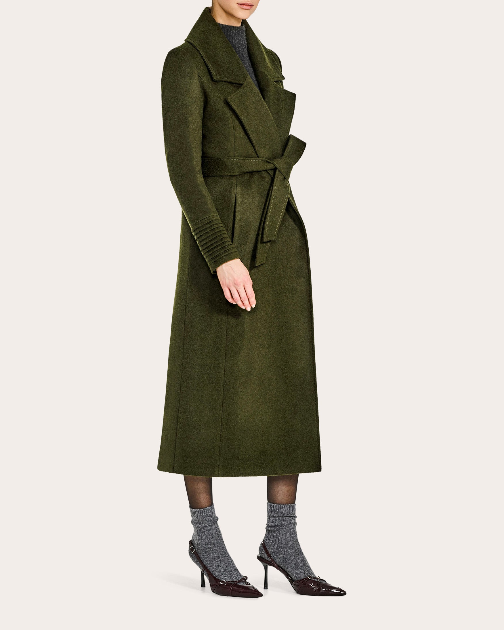 Alpaca Wool Oversized Notch Collar Long Wrap Coat