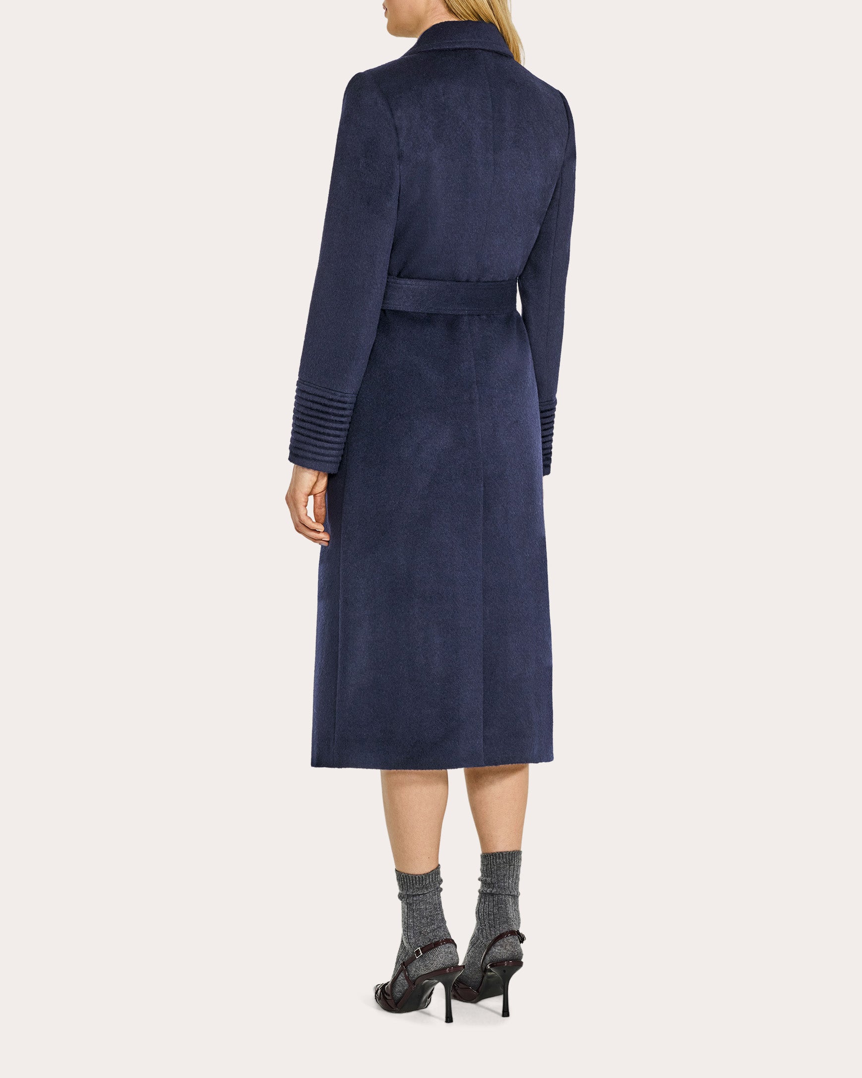 Alpaca Wool Notch Collar Long Wrap Coat