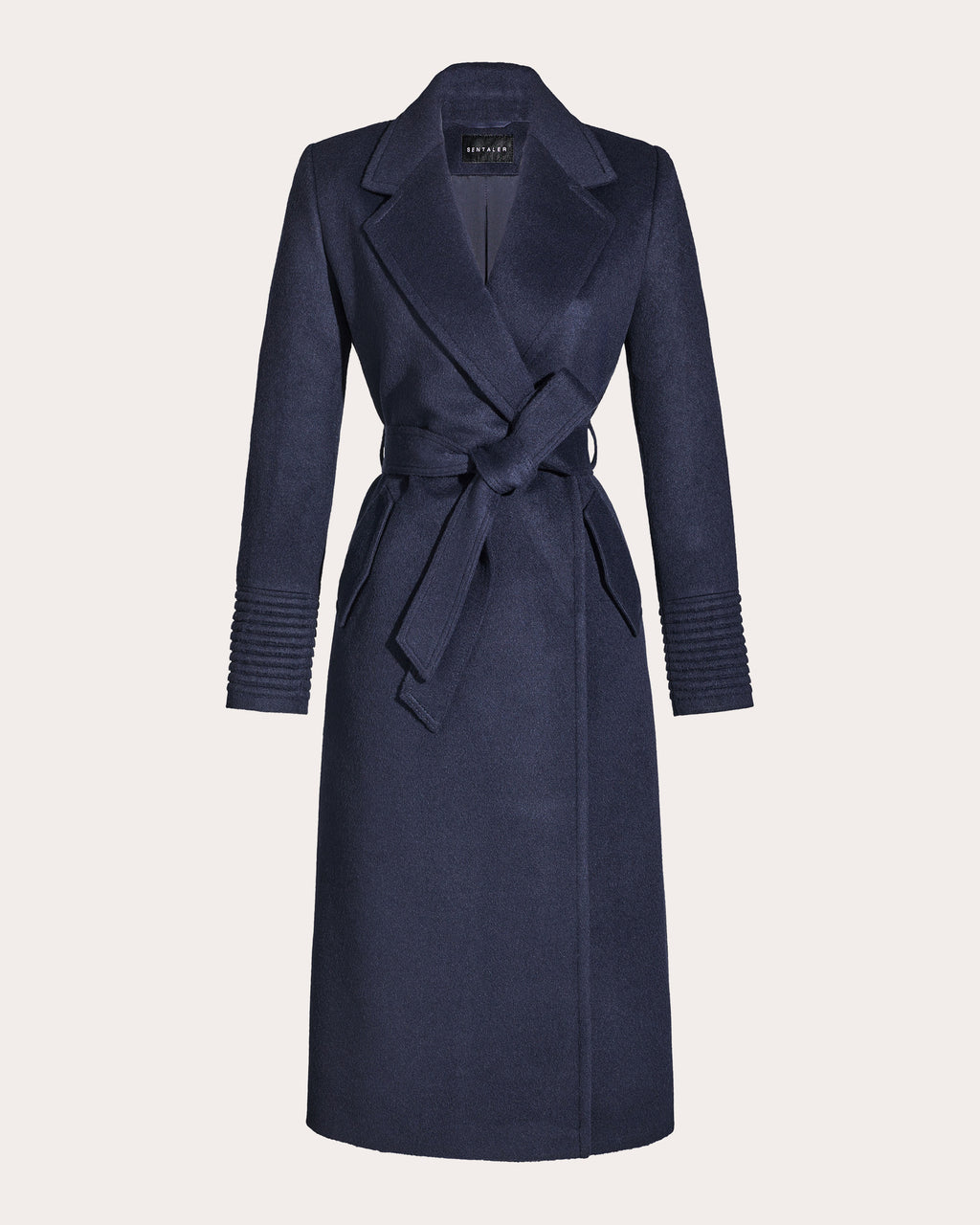 Alpaca Wool Notch Collar Long Wrap Coat