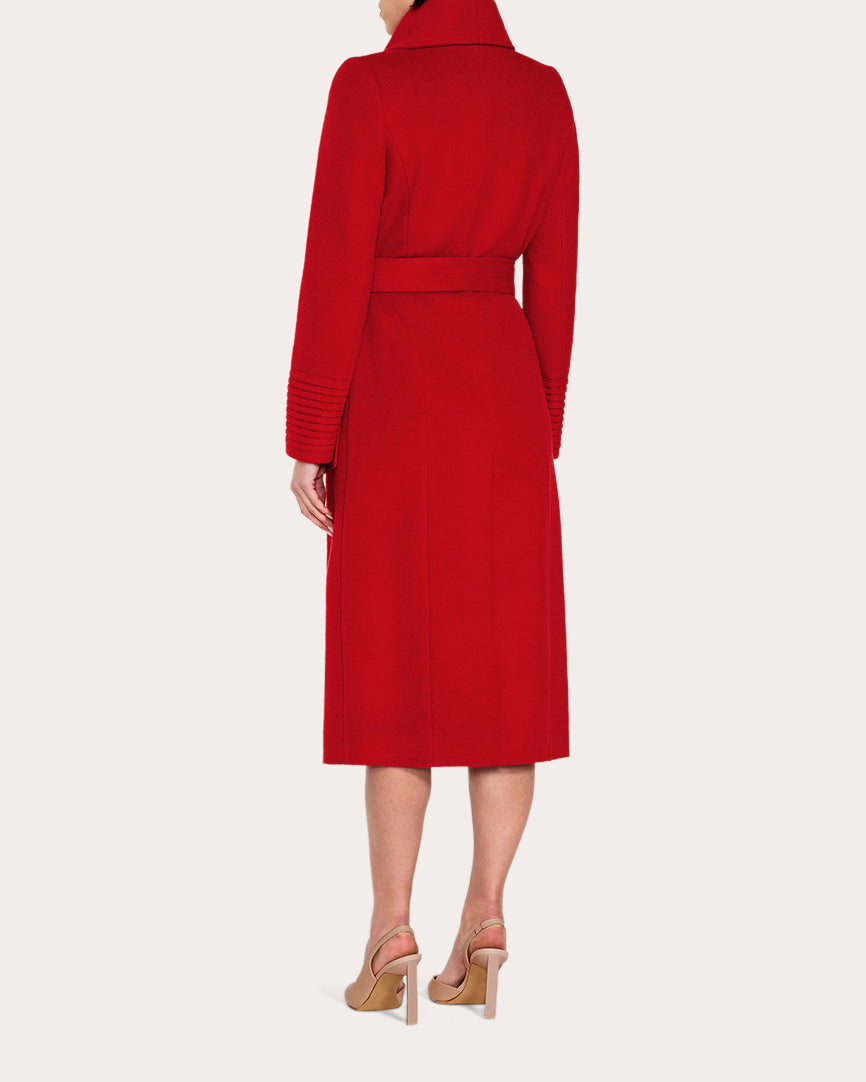 Baby Alpaca Wide Collar Long Wrap Coat