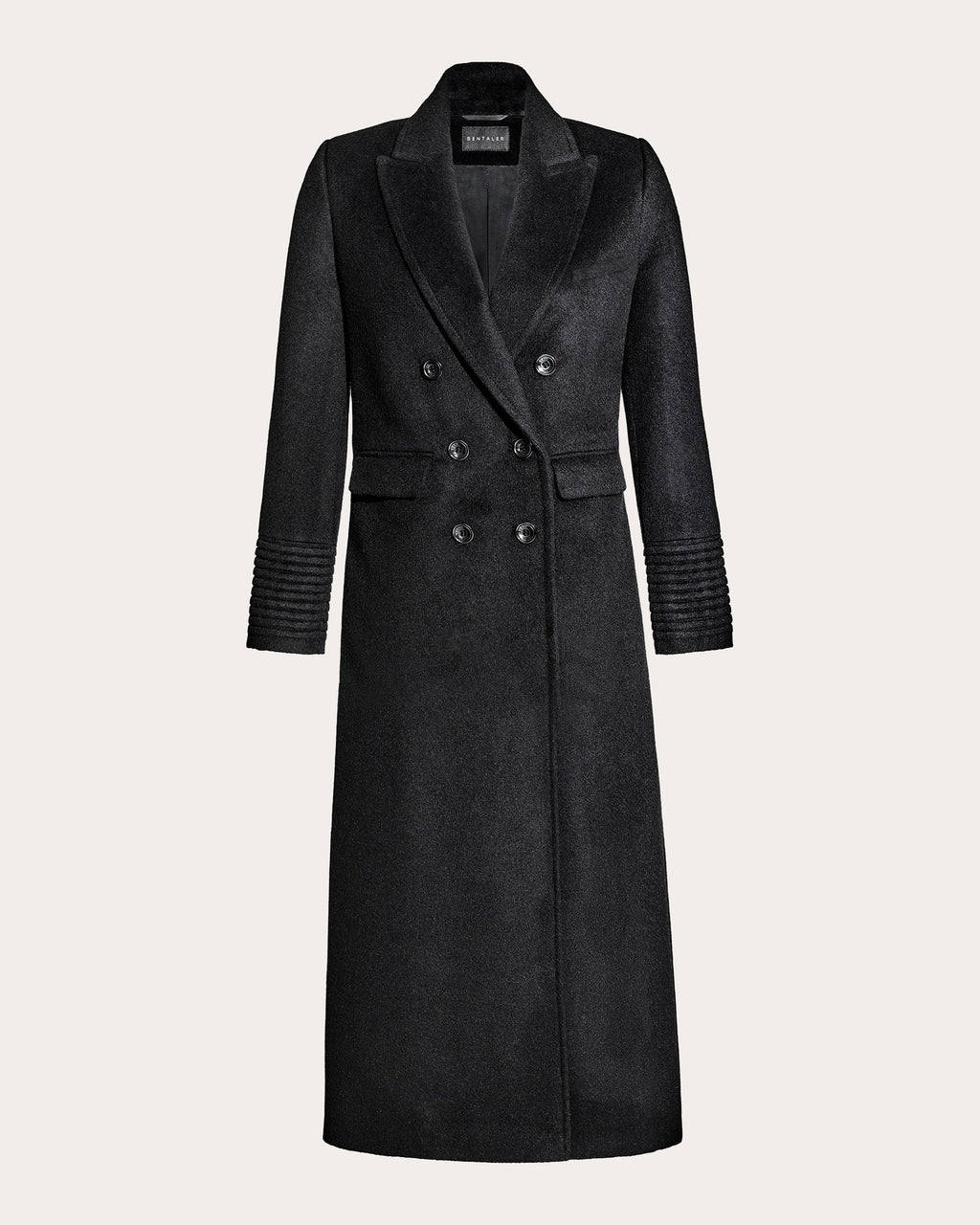 Alpaca Wool Peaked Double-Breasted Maxi Coat