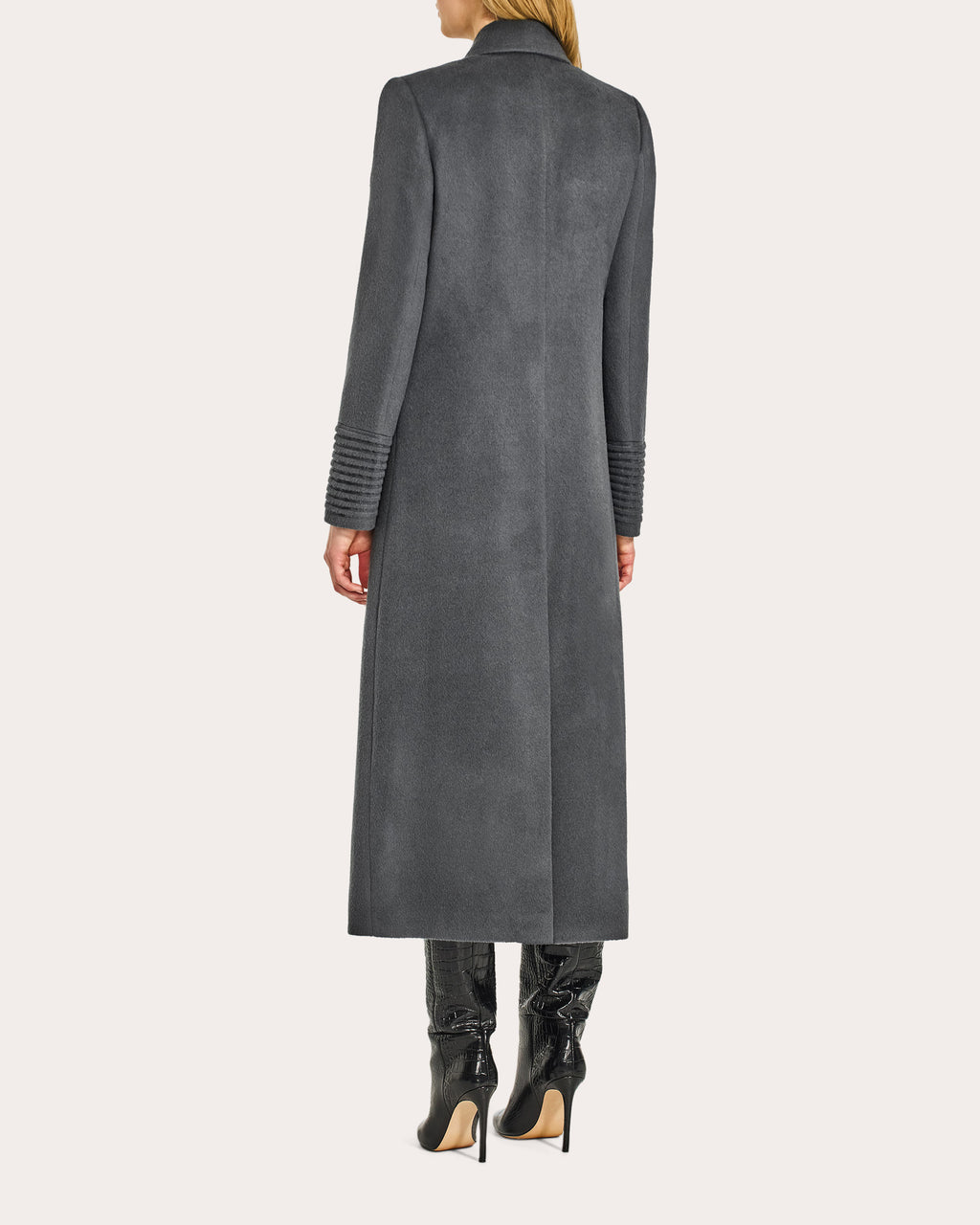 Alpaca Wool Peaked Double-Breasted Maxi Coat