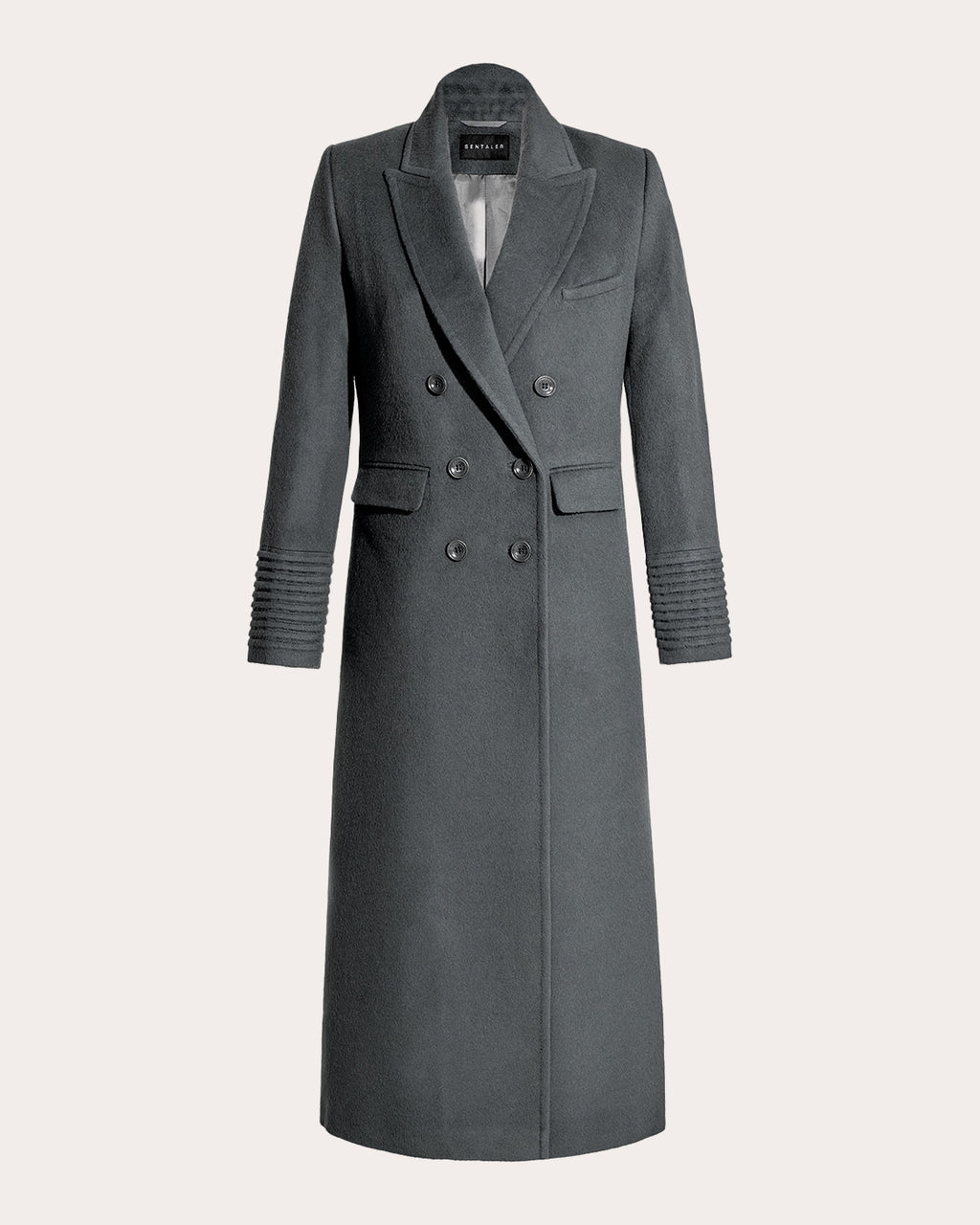 Alpaca Wool Peaked Double-Breasted Maxi Coat