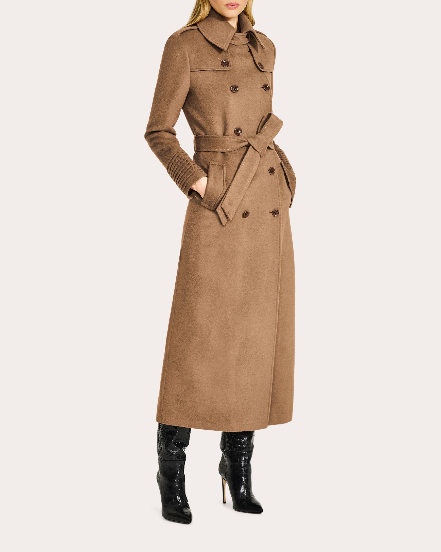 Alpaca Wool Maxi Trench Coat