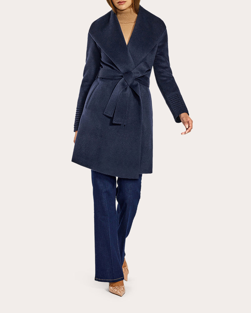 Baby Alpaca Shawl Collar Wrap Coat