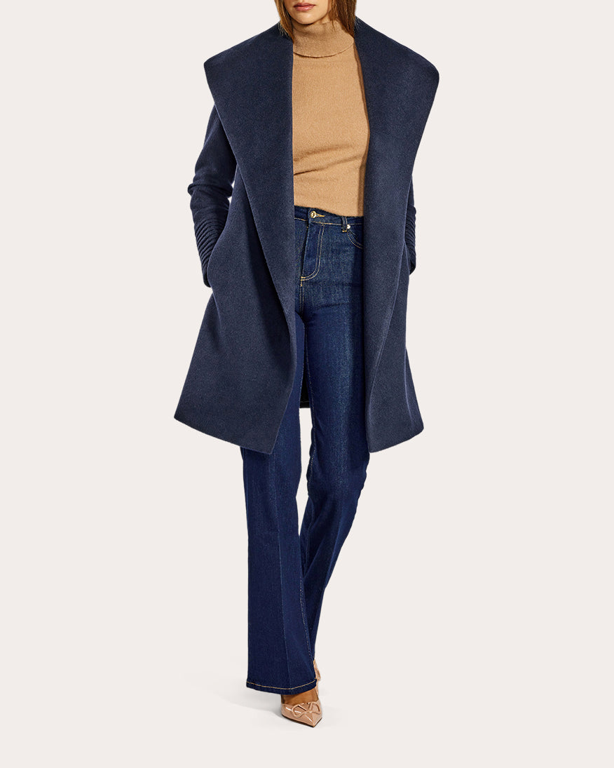 Baby Alpaca Shawl Collar Wrap Coat