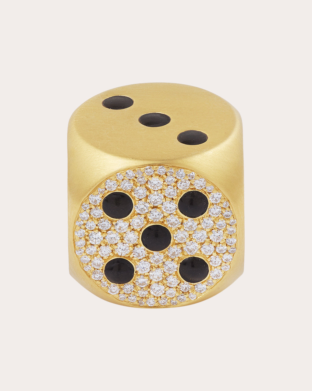 Mini Hasard 18K Gold Enamel and Lab-Grown Diamond Ring