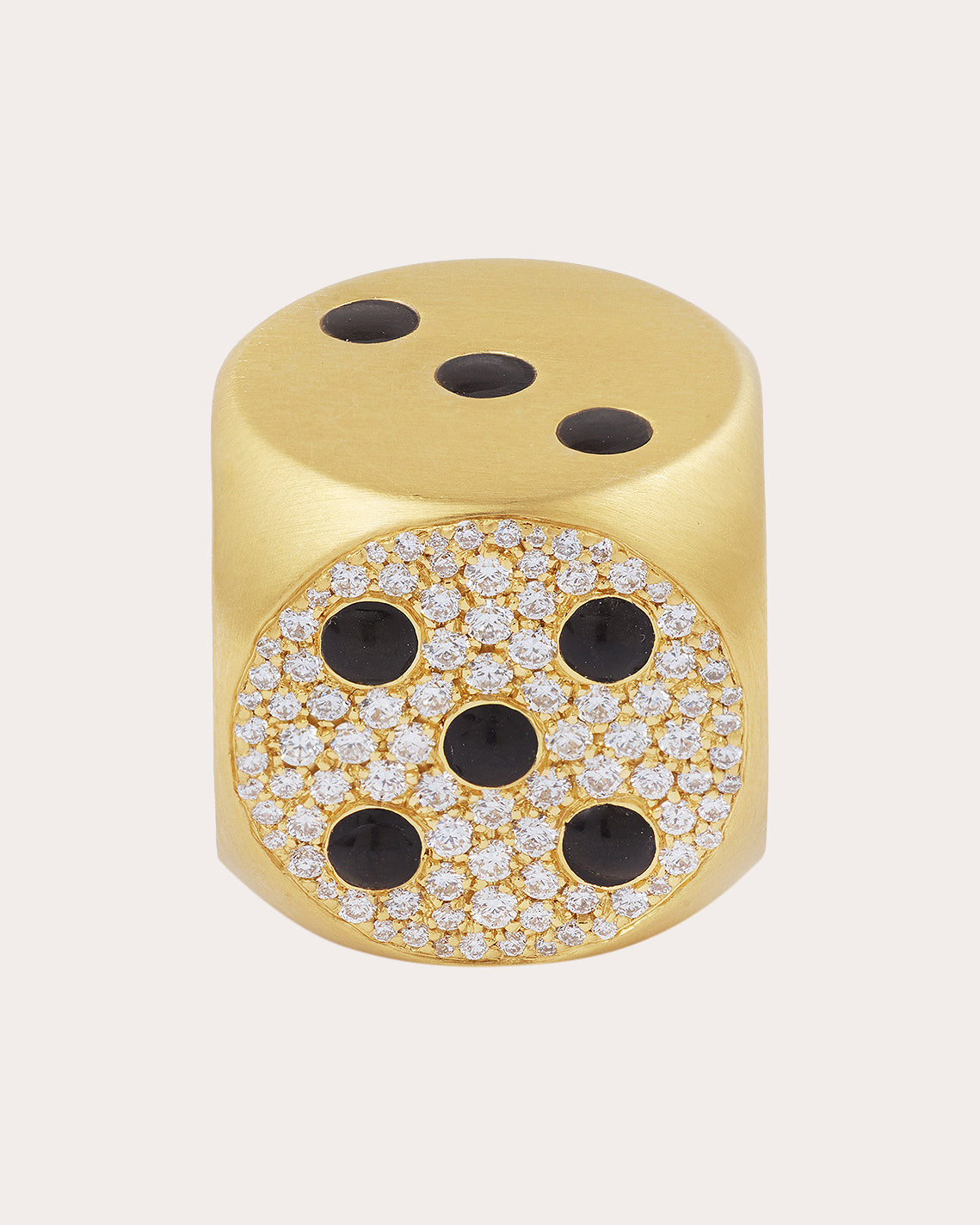 Mini Hasard 18K Gold Enamel and Lab-Grown Diamond Ring